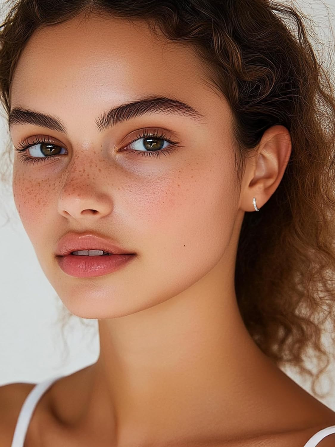 Cubic Zirconia Huggie Hoop Earring