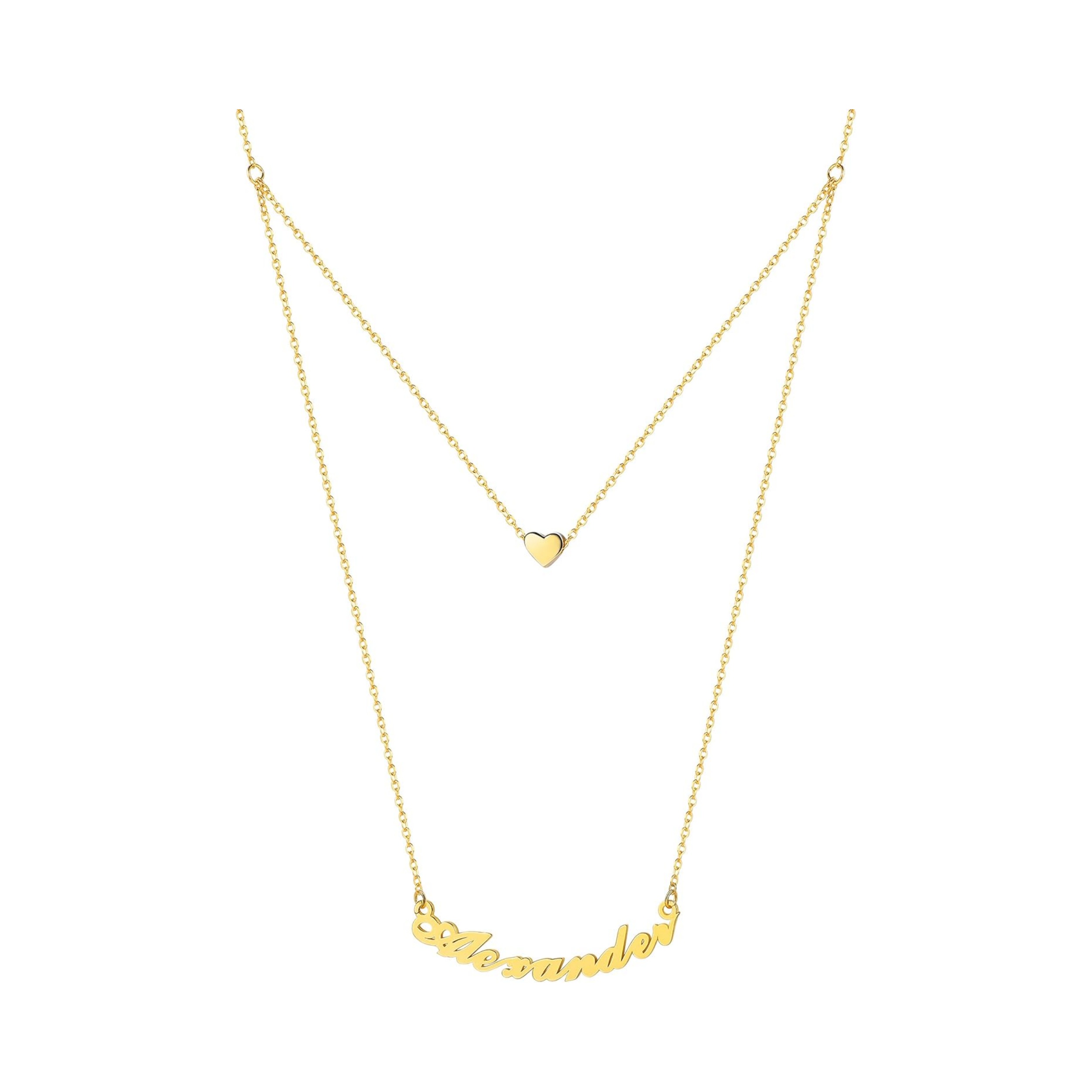 Customizable Name Heart Pendant Choker Necklace