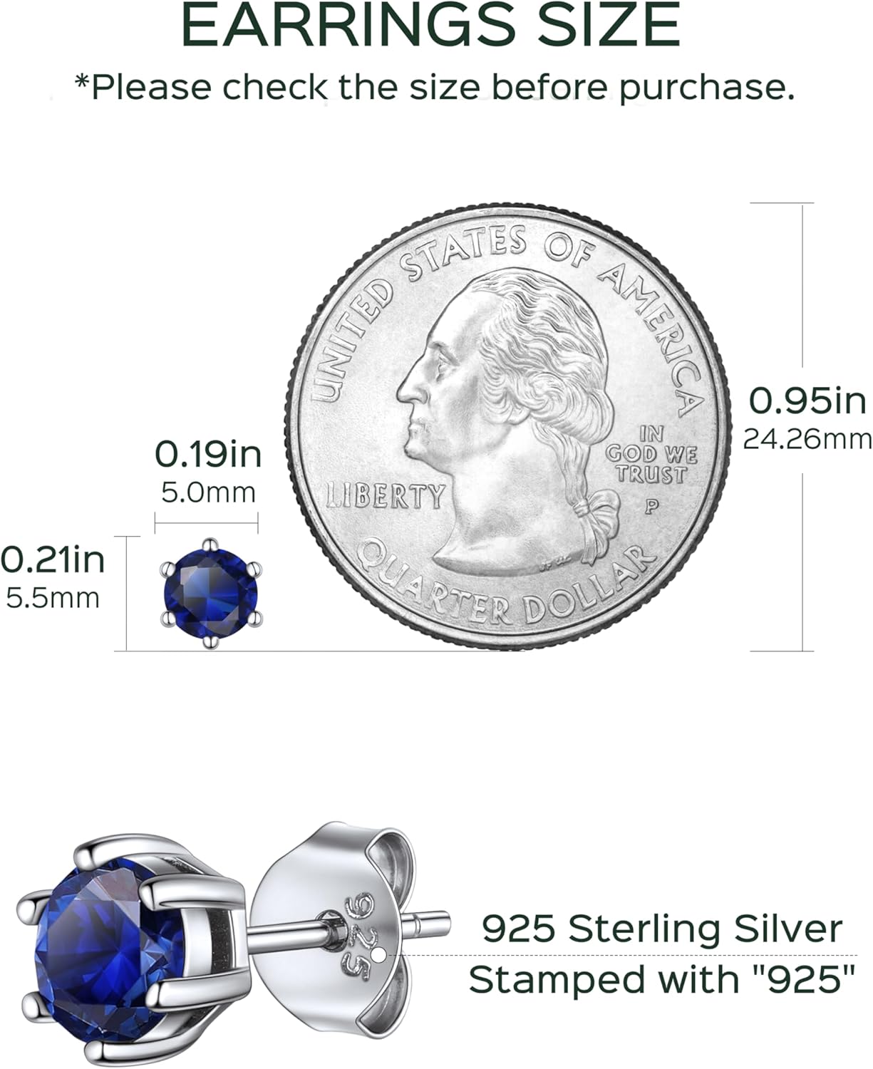 12 Months Sparkling Round Birthstone Halo Stud Earrings for women, september birthstone, Sapphire Jewelry, Virgo Birthstone, Libra Birthstone, sterling silver jewlery, gift idea