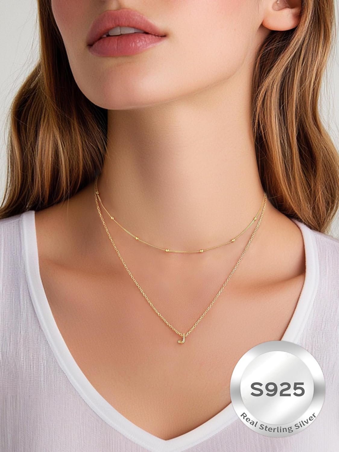 Initial Dainty Necklace for women, silver jewelry, A to Z  jewelry, gift idea