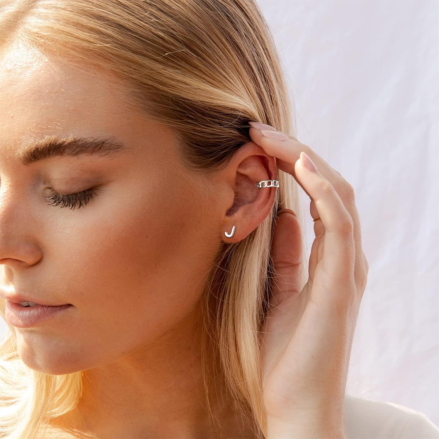 Hypoallergenic Initial Letter Earrings Studs, sterling silver jewlery, 925 sterling silver earrings, Initial Earrings, gift idea,  A to Z  jewelry