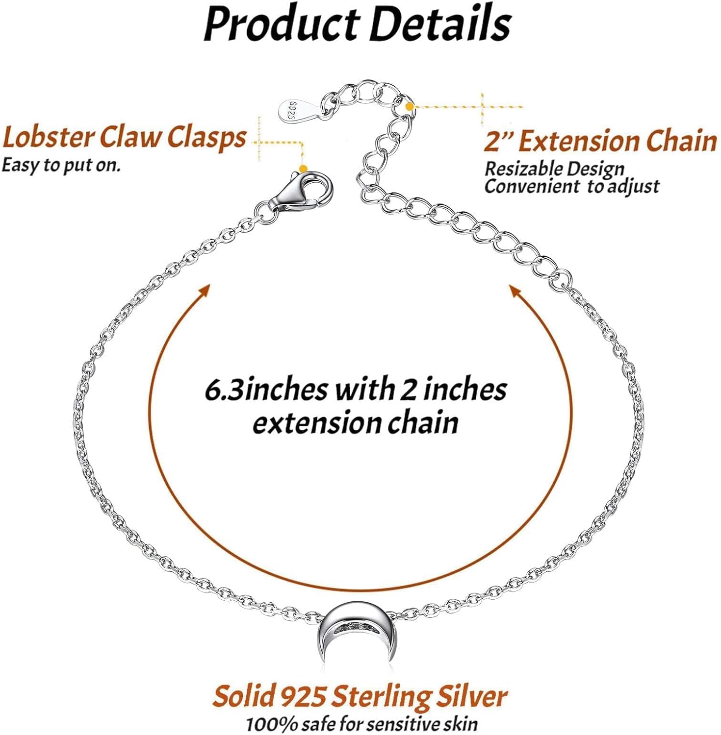 Moon Link Chain Bracelet