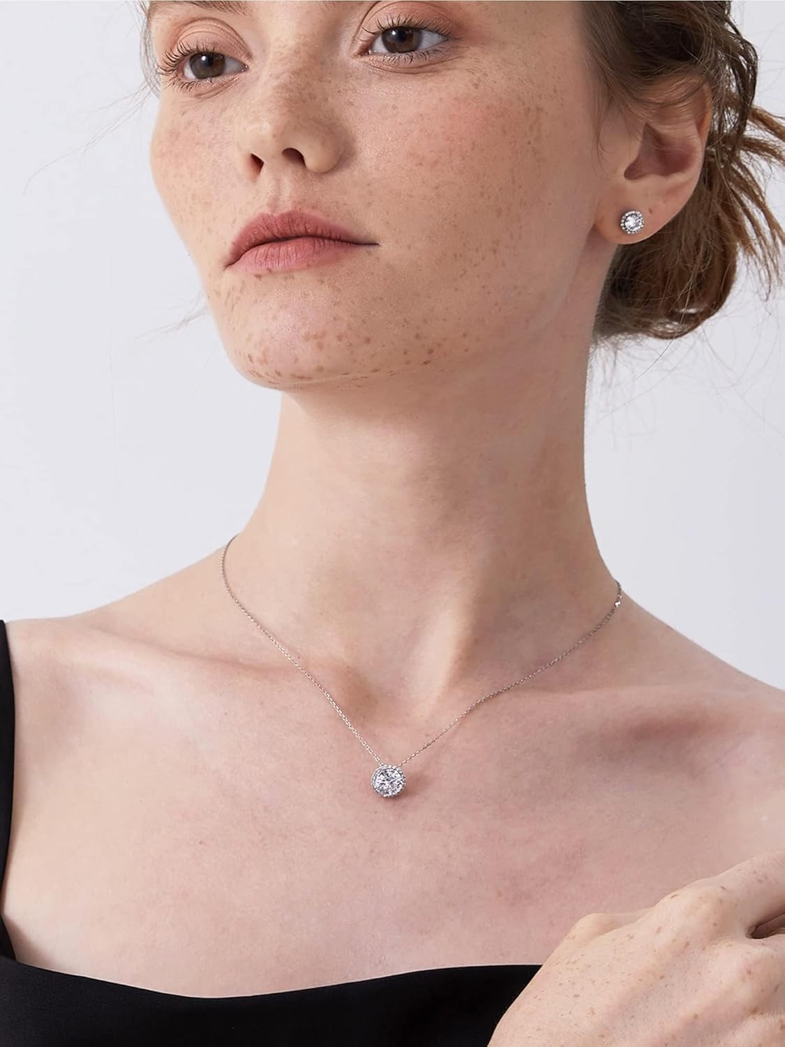 Round Cut Birthstone with Cubic Zirconia Necklace