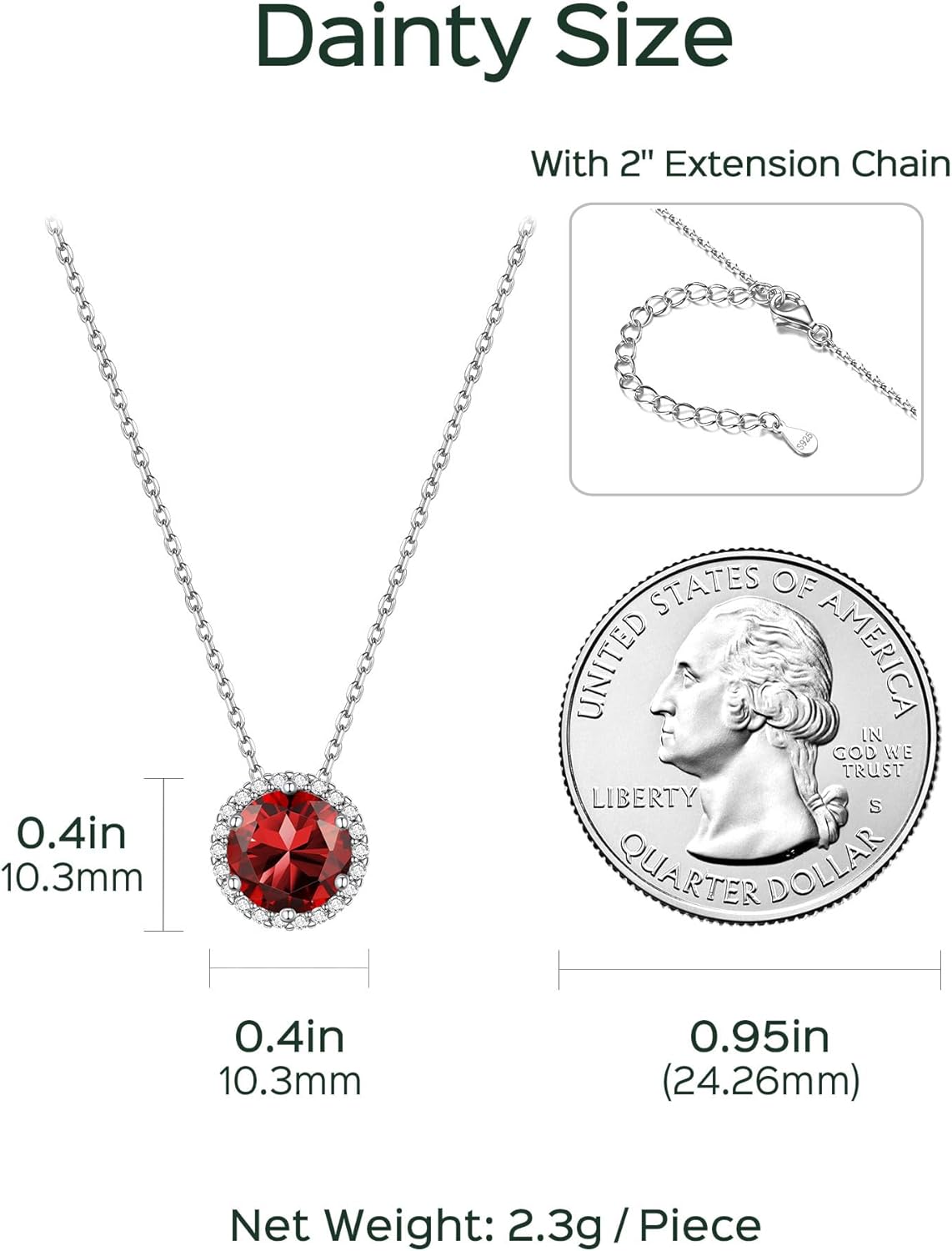 Round Cut Birthstone with Cubic Zirconia Necklace