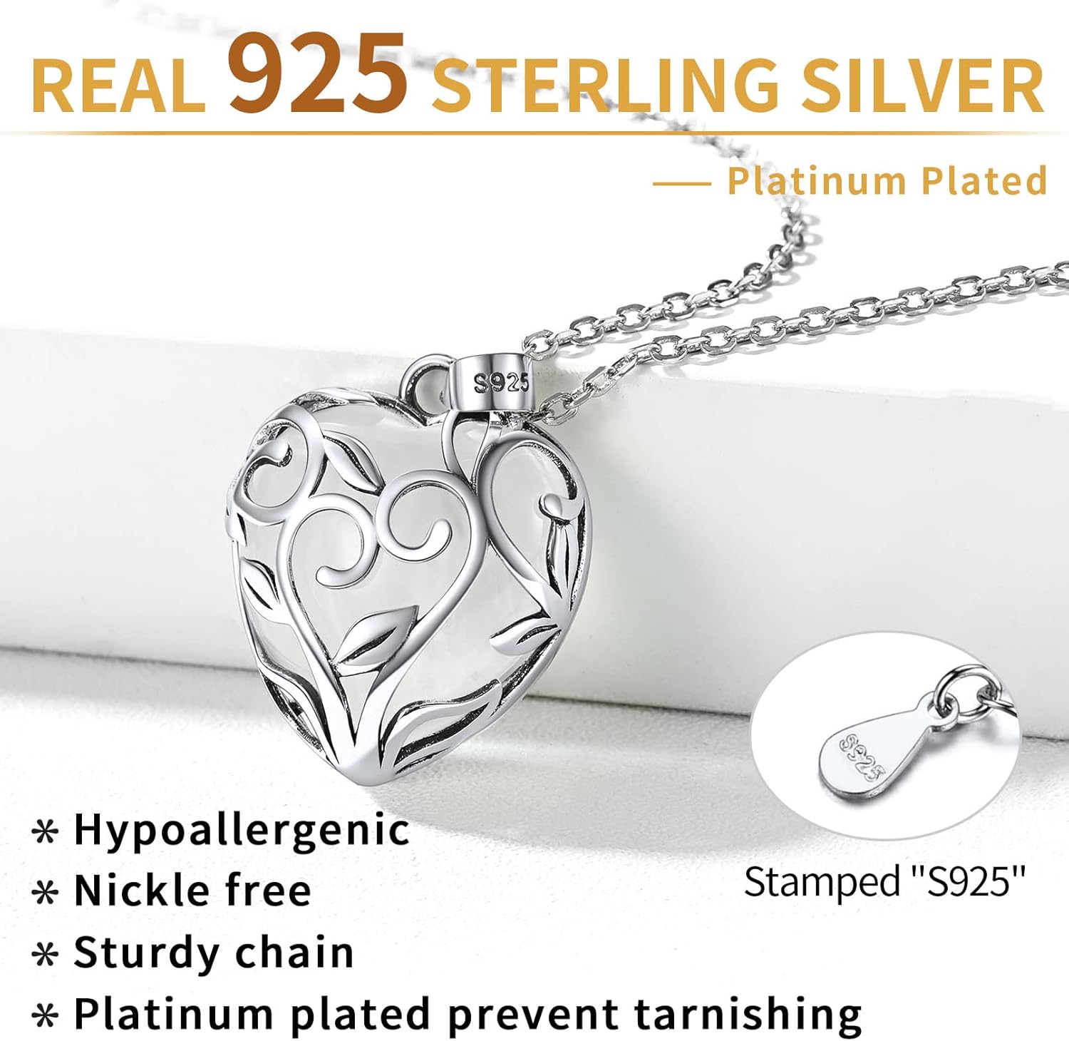 Sterling Silver Celtic Knot Heart Birthstones Necklace