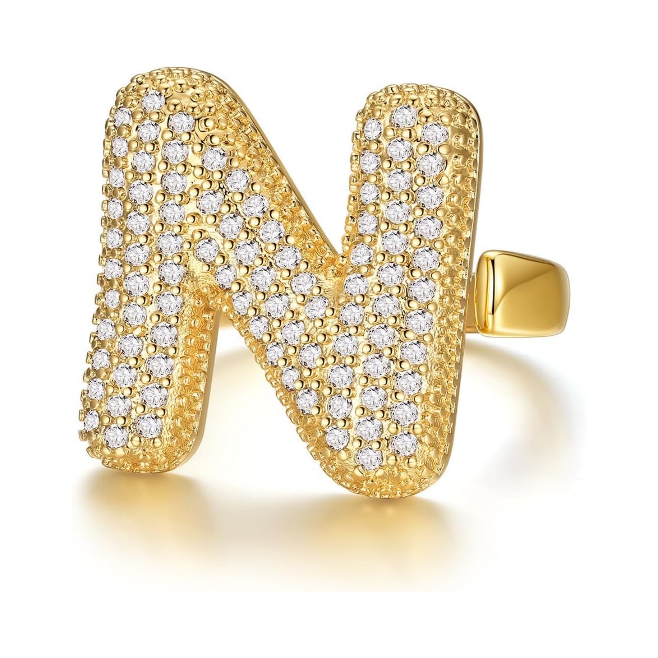 14k Chunky Gold Initial Statement Rings 