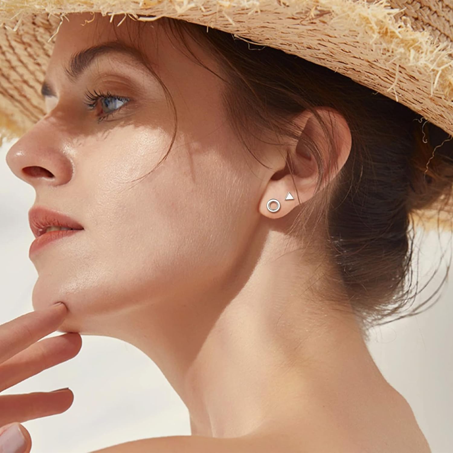 Dainty Simple Circle Stud Earrings for Women