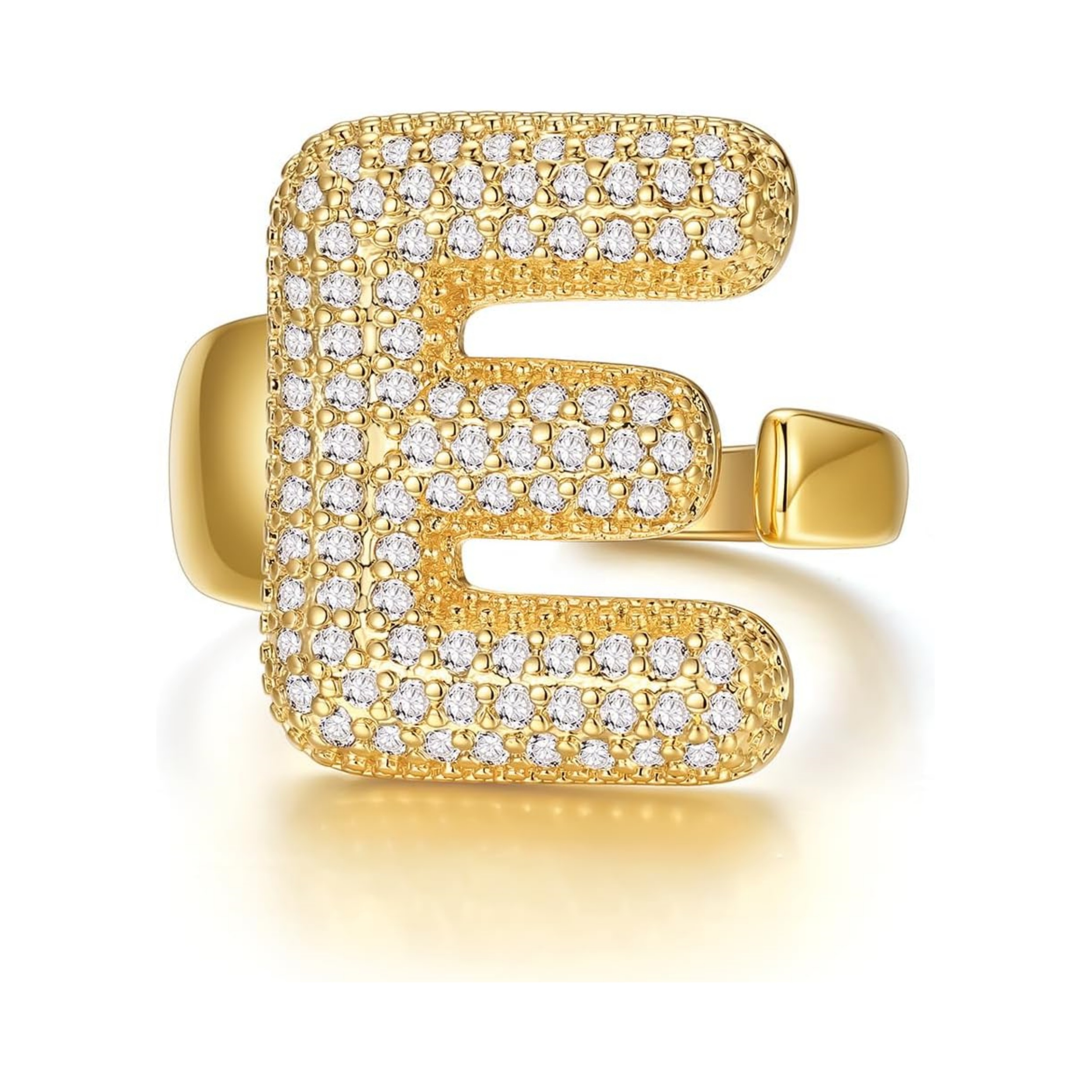 14k Chunky Gold Initial Statement Rings 