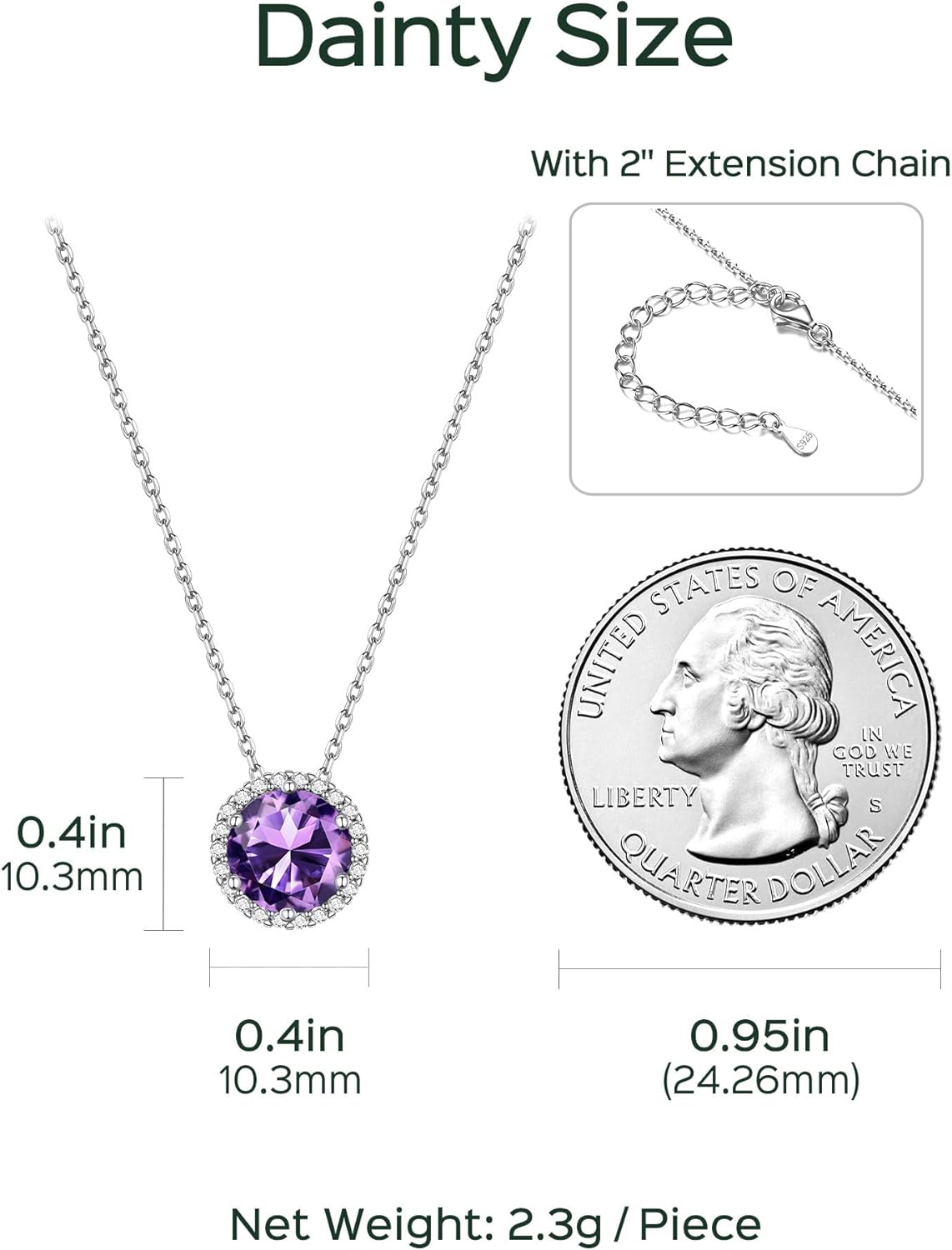 Round Cut Birthstone with Cubic Zirconia Necklace