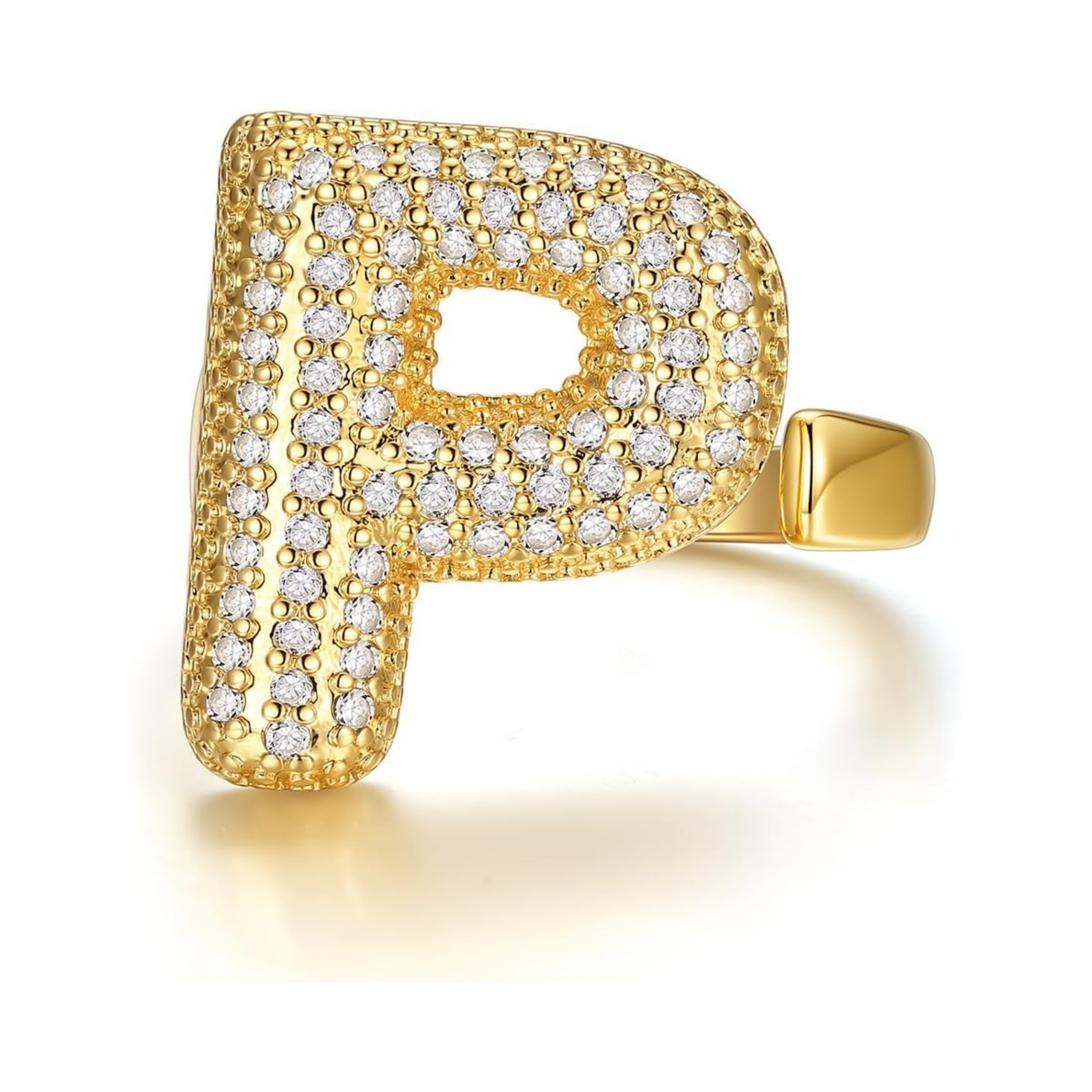 14k Chunky Gold Initial Statement Rings 