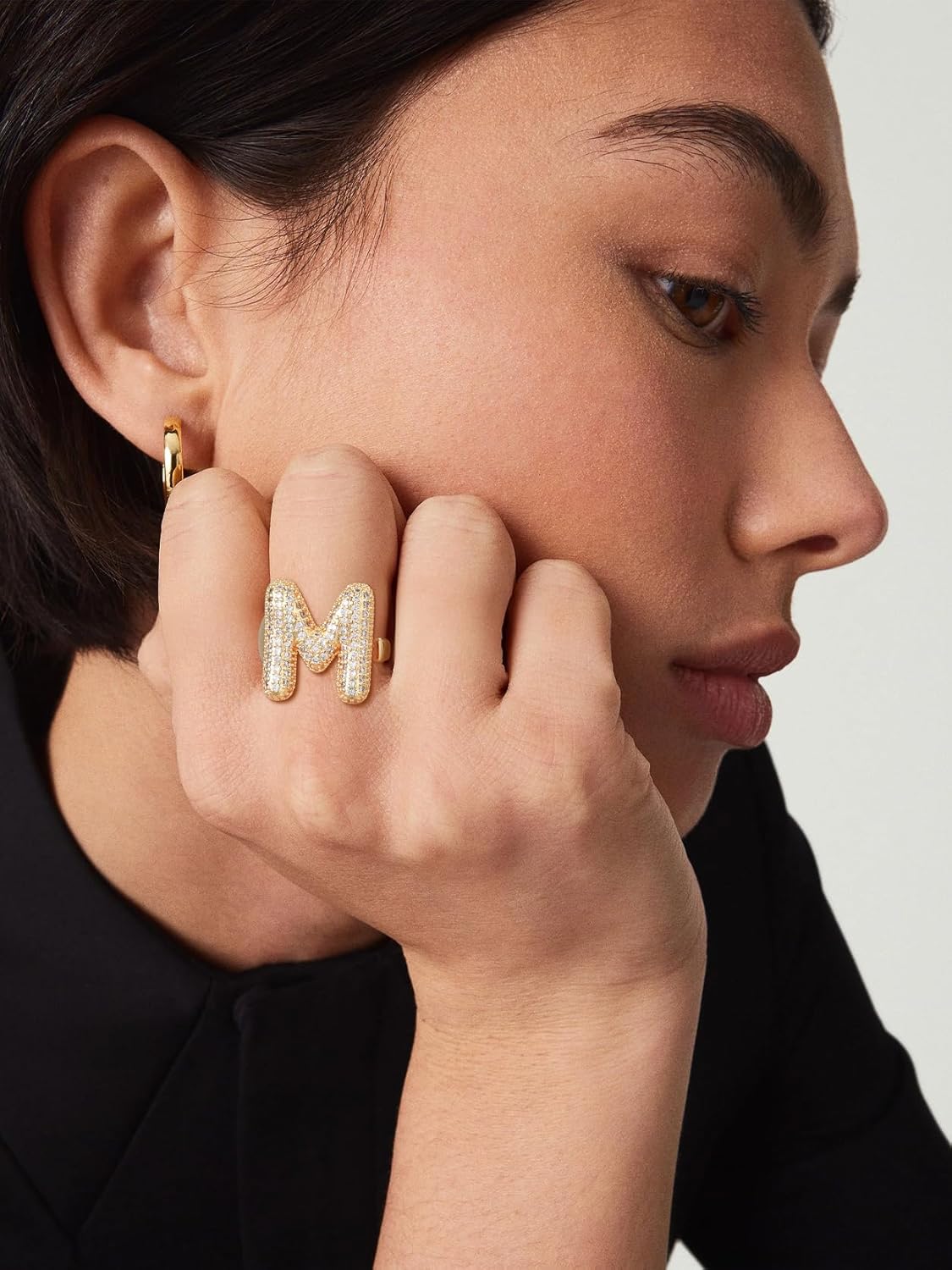14k Chunky Gold Initial Statement Rings for Women & Men
