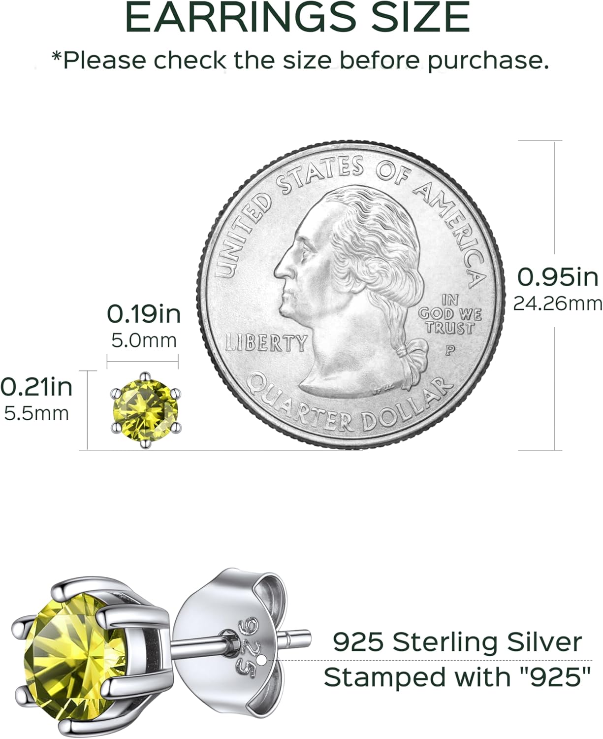 12 Months Sparkling Round Birthstone Halo Stud Earrings for women, august birthstone, Peridot Earrings, Leo Birthstone, Virgo Birthstone, sterling silver jewlery, gift idea