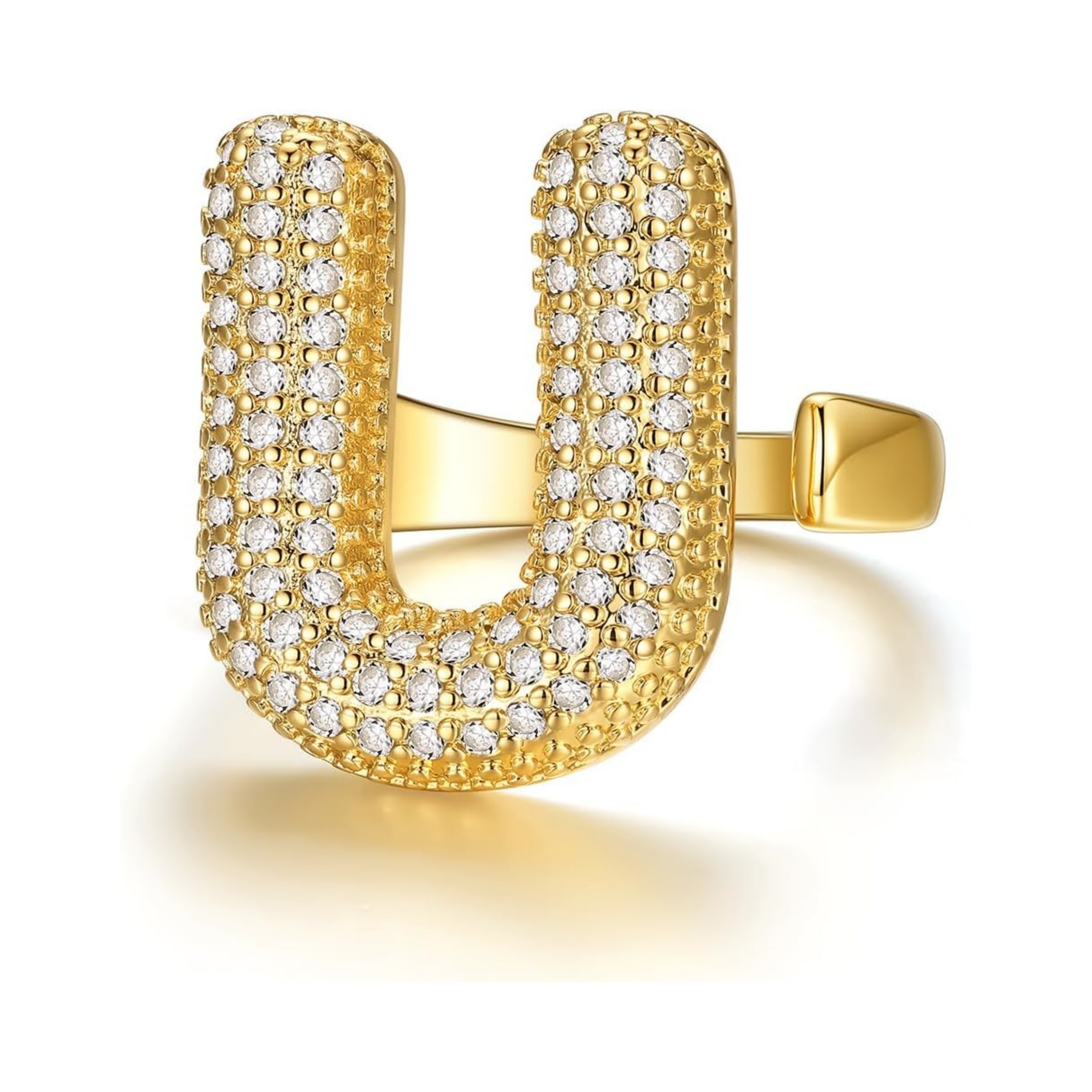 14k Chunky Gold Initial Statement Rings 