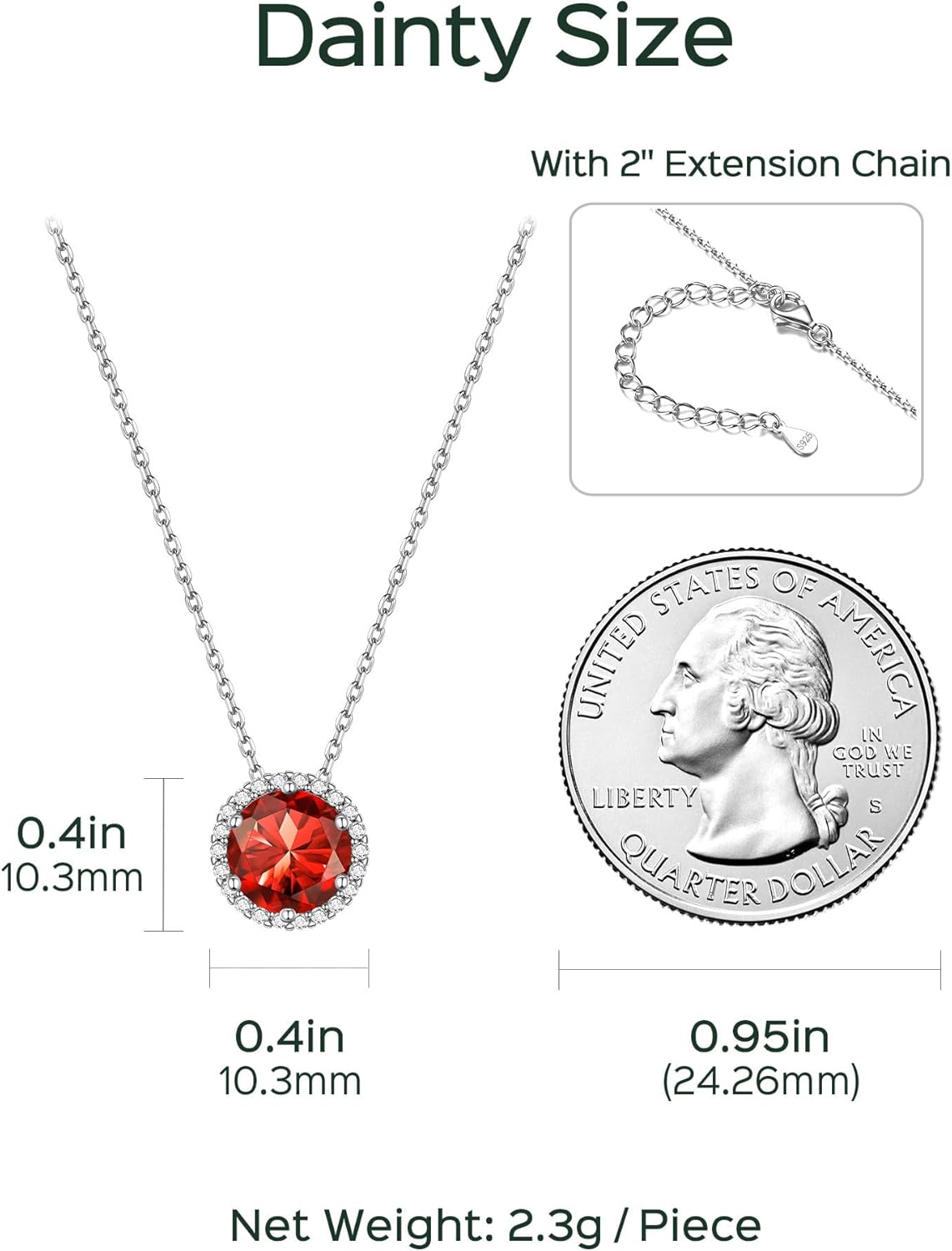 Round Cut Birthstone with Cubic Zirconia Necklace