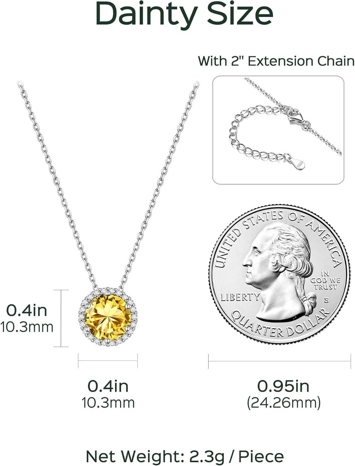 Round Cut Birthstone with Cubic Zirconia Necklace