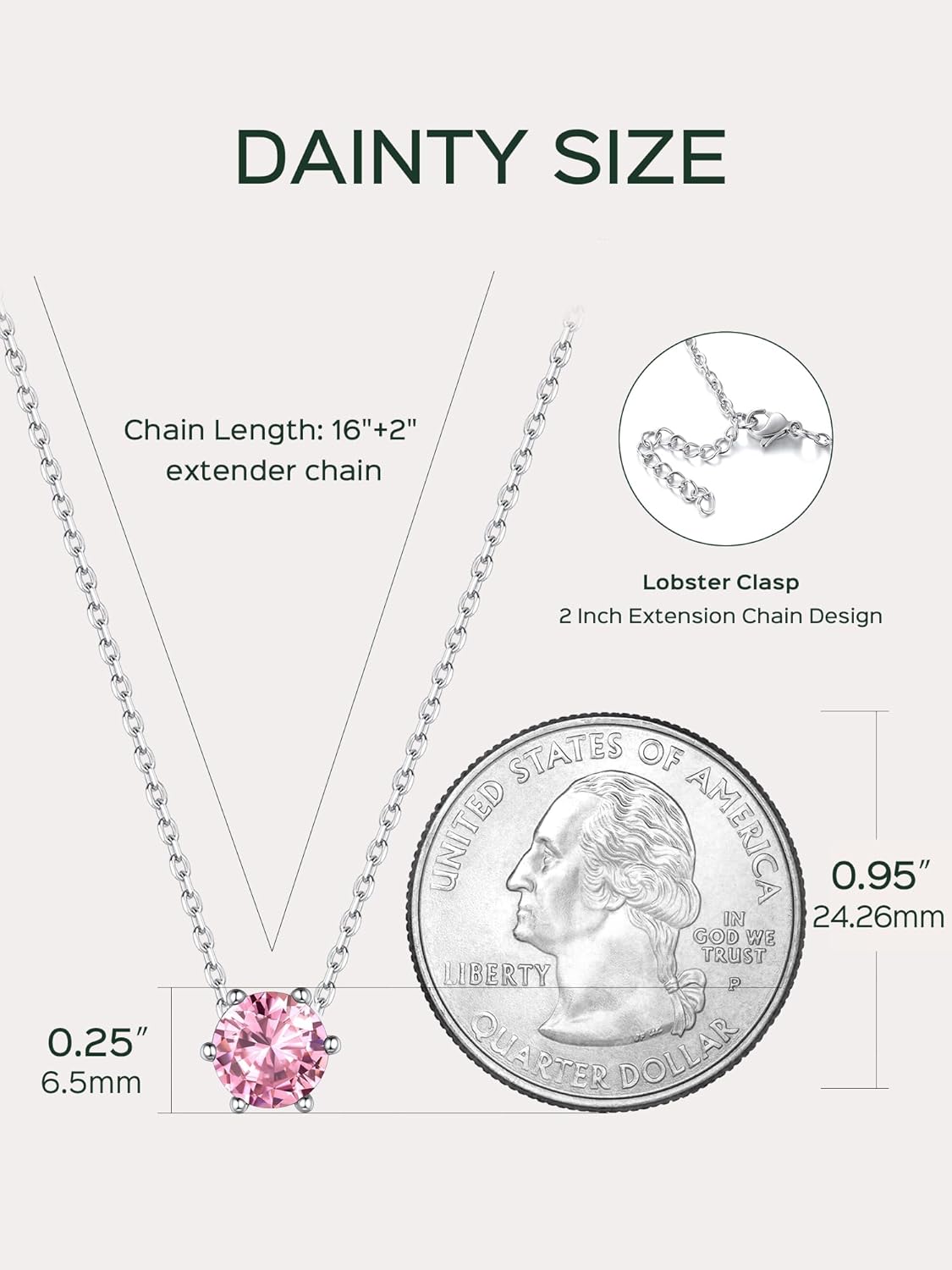 12 Months Sparkling Round Cut Created Birthstone Necklace for women, october birthstone, PinkTourmaline Necklace, Libra Birthstone, Scorpio Birthstone, sterling silver necklace chain, gift idea