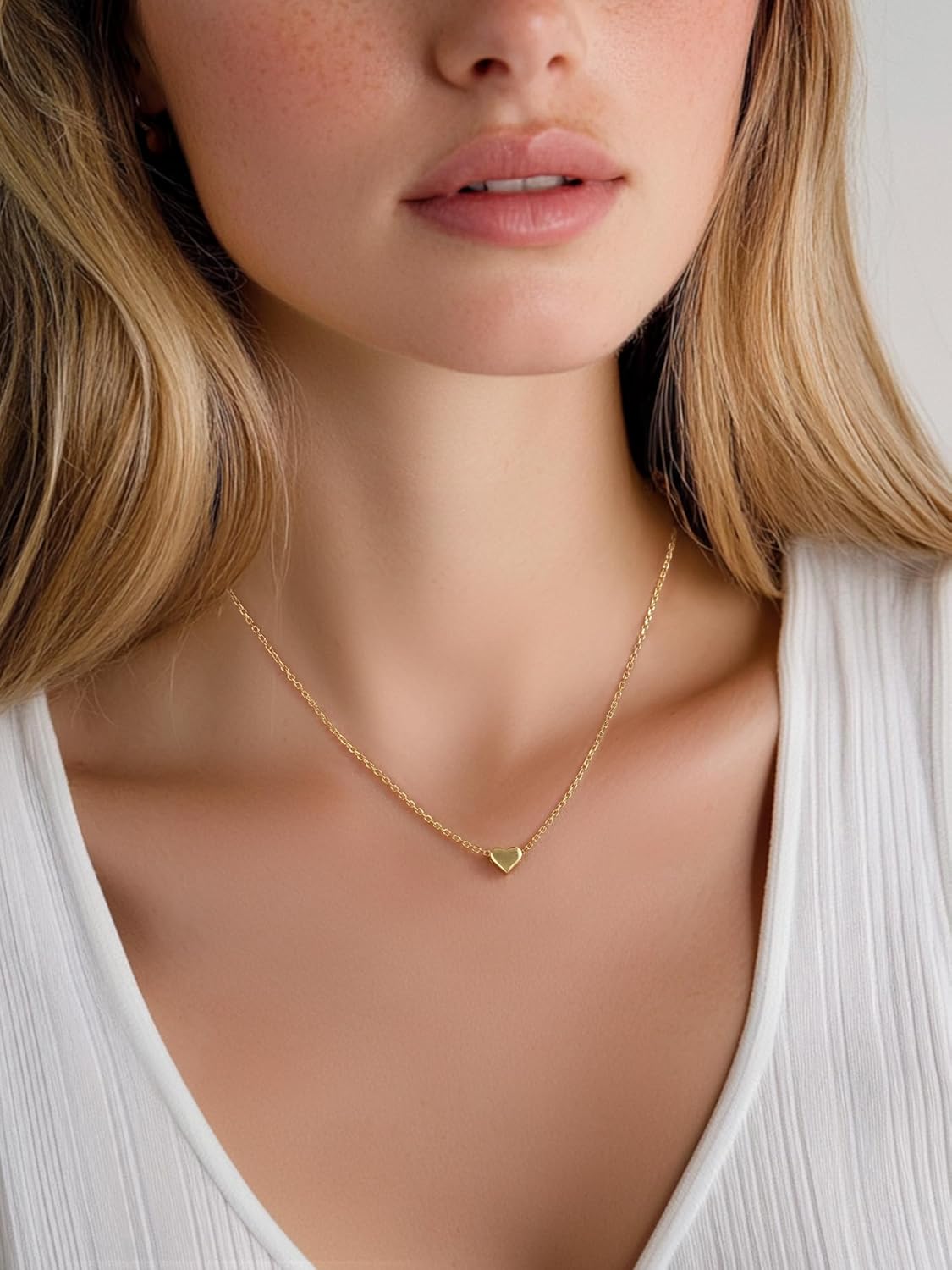 Hot Personalized Dainty Small Heart Necklace, silver jewelry, gift idea, heart jewelry