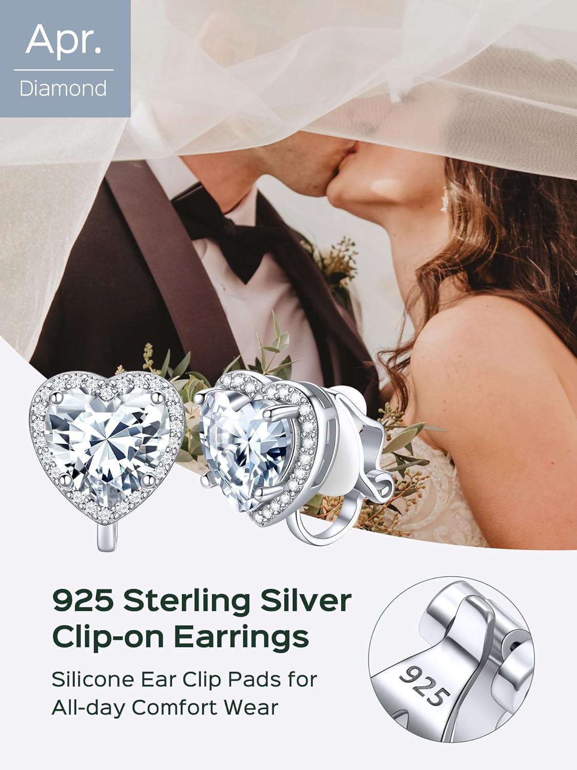 Hypoallergenic Birthstone Clip On Earrings