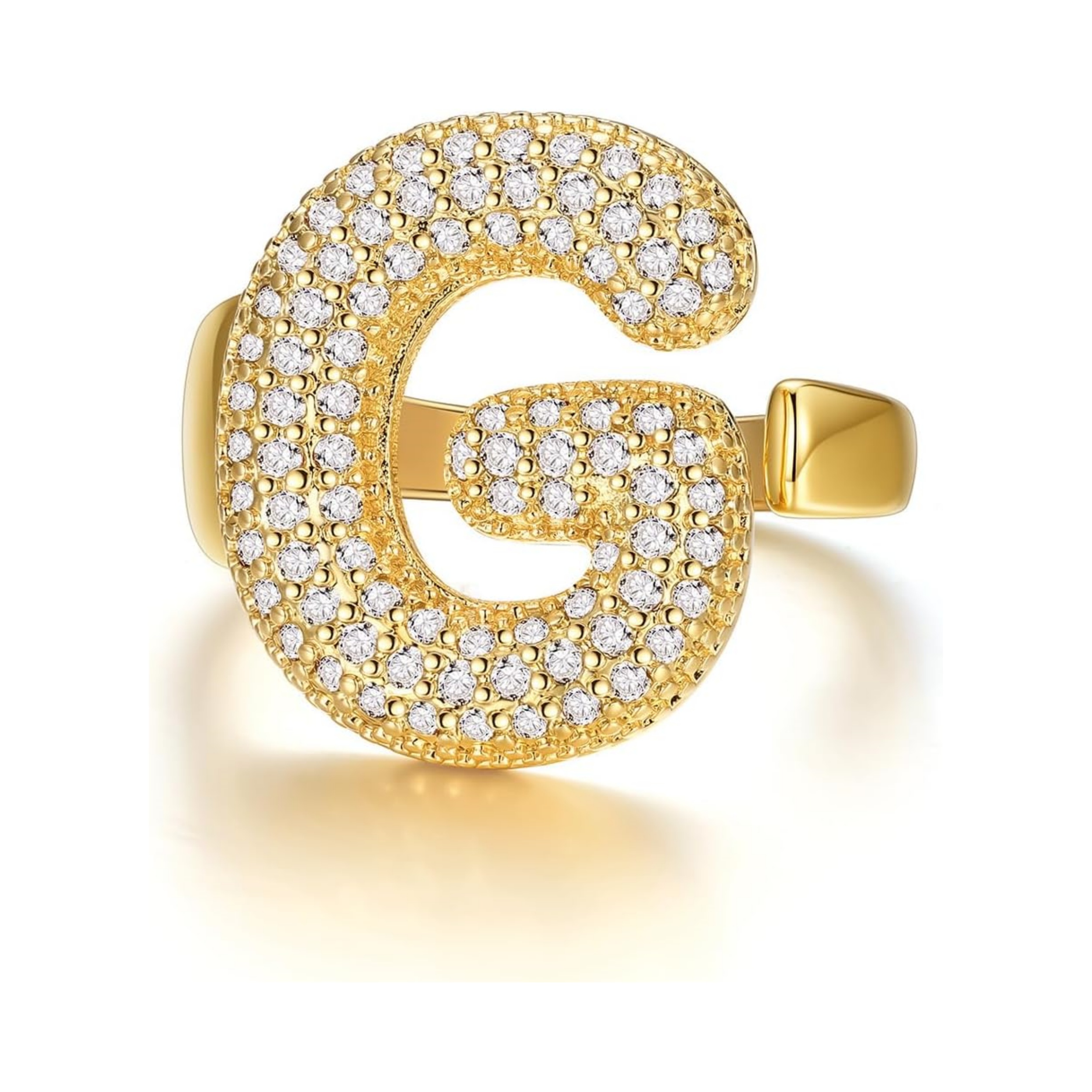 14k Chunky Gold Initial Statement Rings 