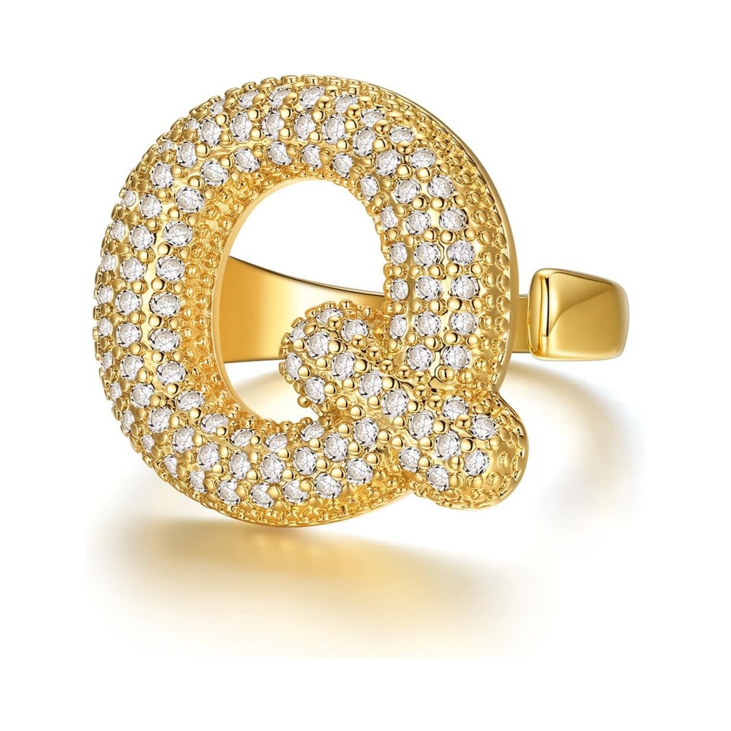 14k Chunky Gold Initial Statement Rings 