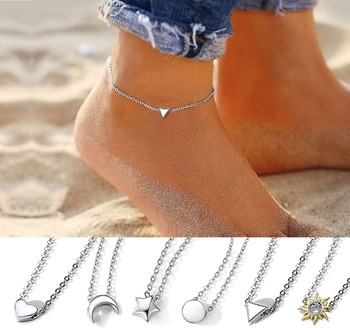 Simple Dainty Triangle Anklets