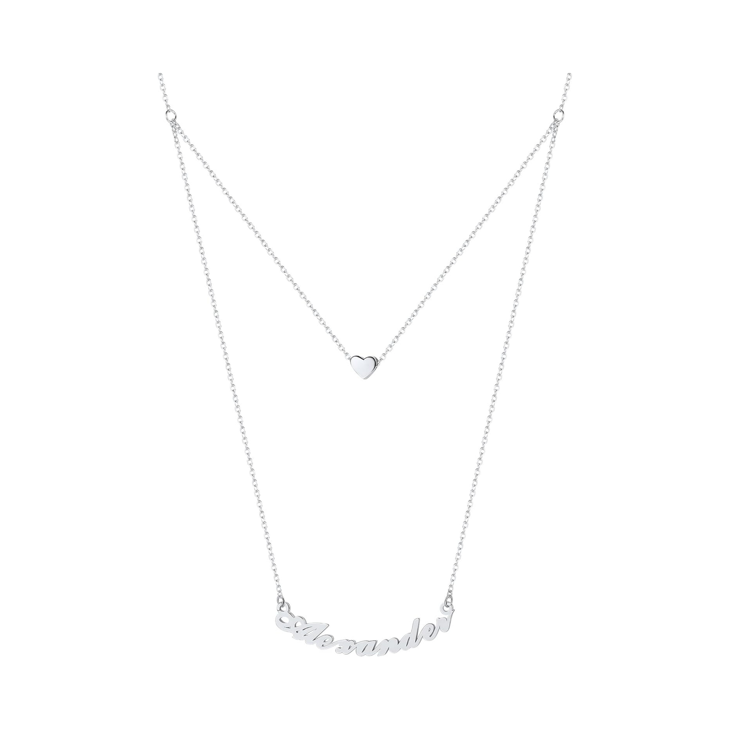 Customizable Name Heart Pendant Choker Necklace