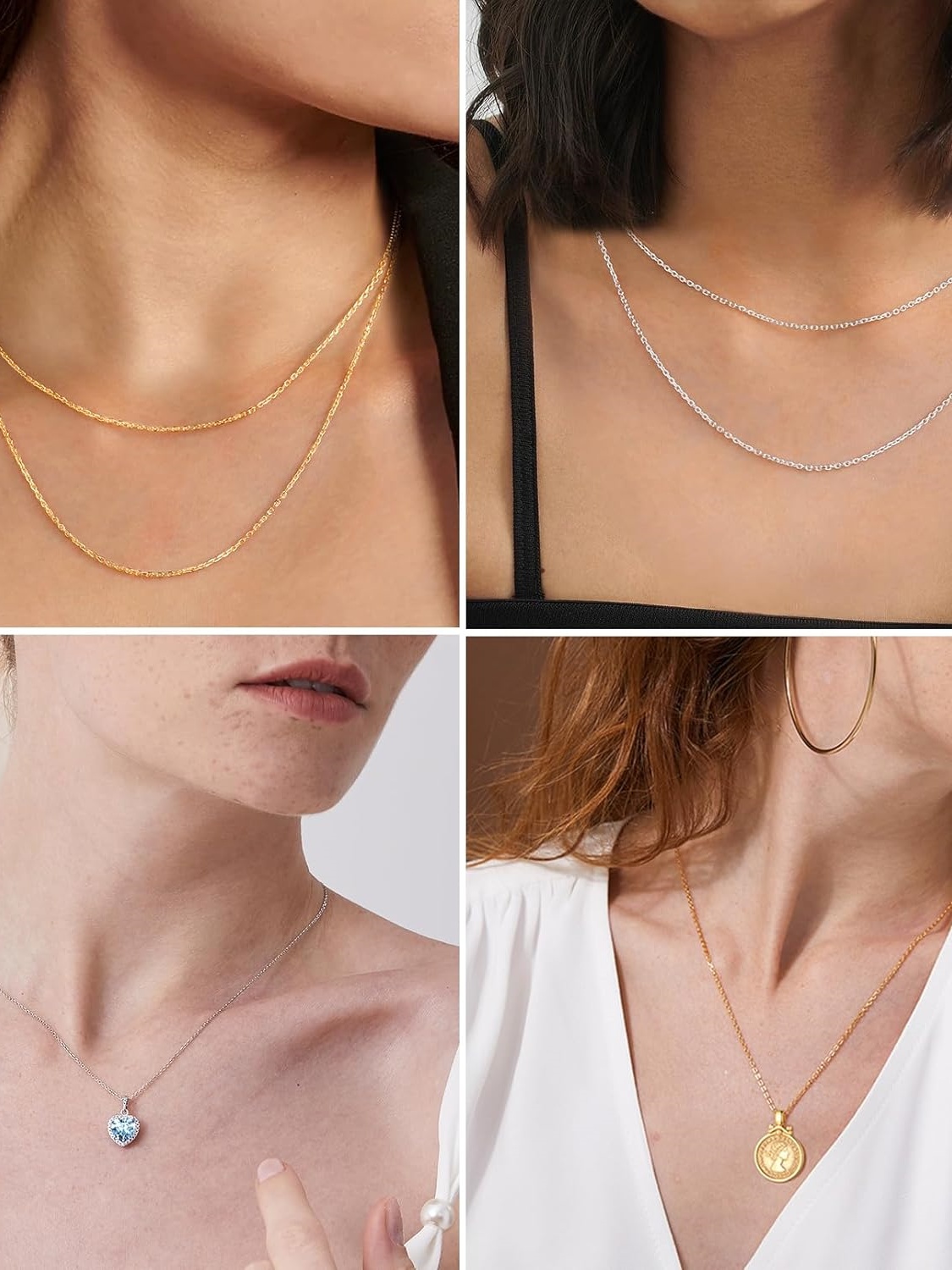 Sturdy Cable Link Dainty Chain Necklace for Women