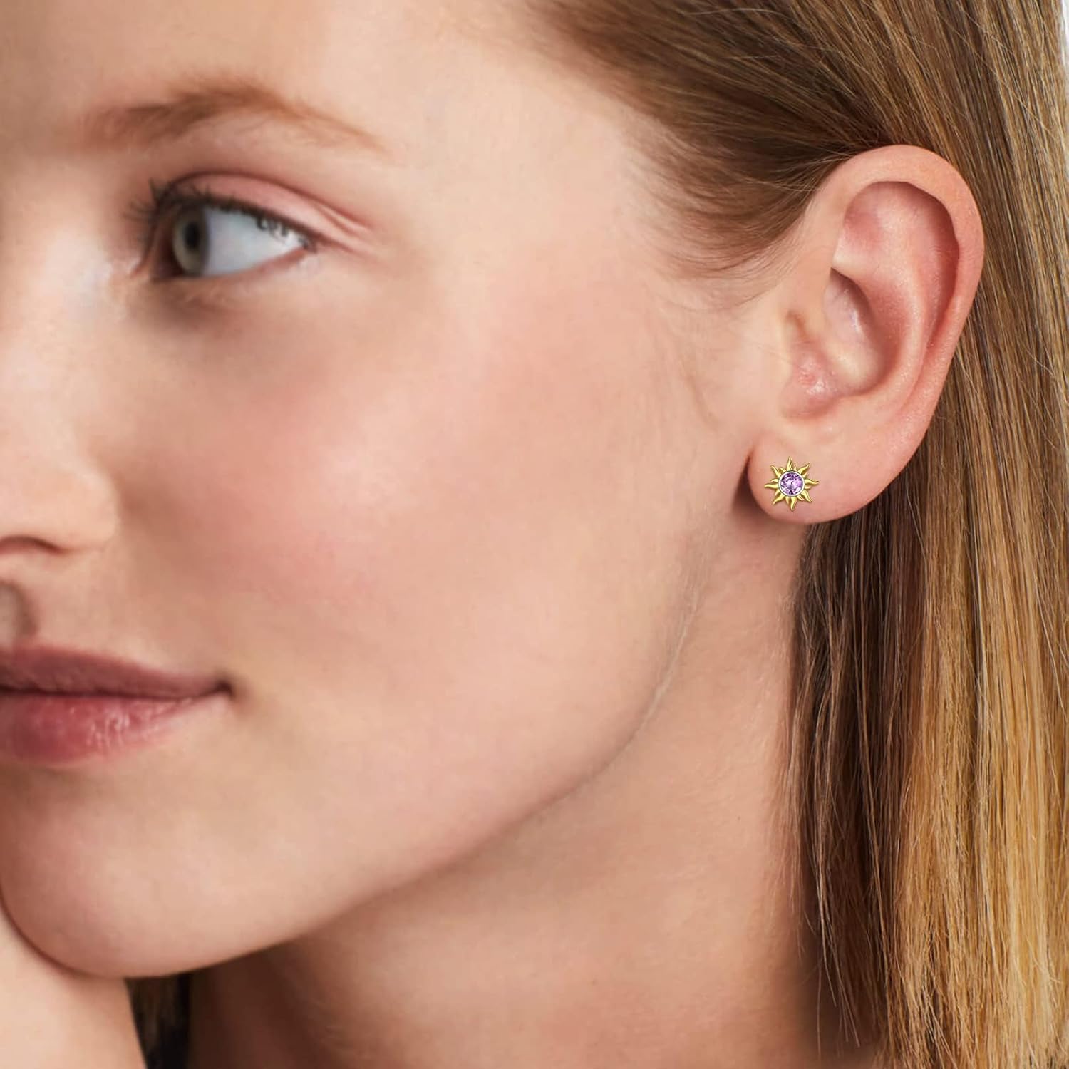 Hypoallergenic Sun Birthstone Earrings for Women, june birthstone, Alexandrite Jewelry, Gemini Birthstone, Cancer Birthstone, birthstone jewelry, gift idea