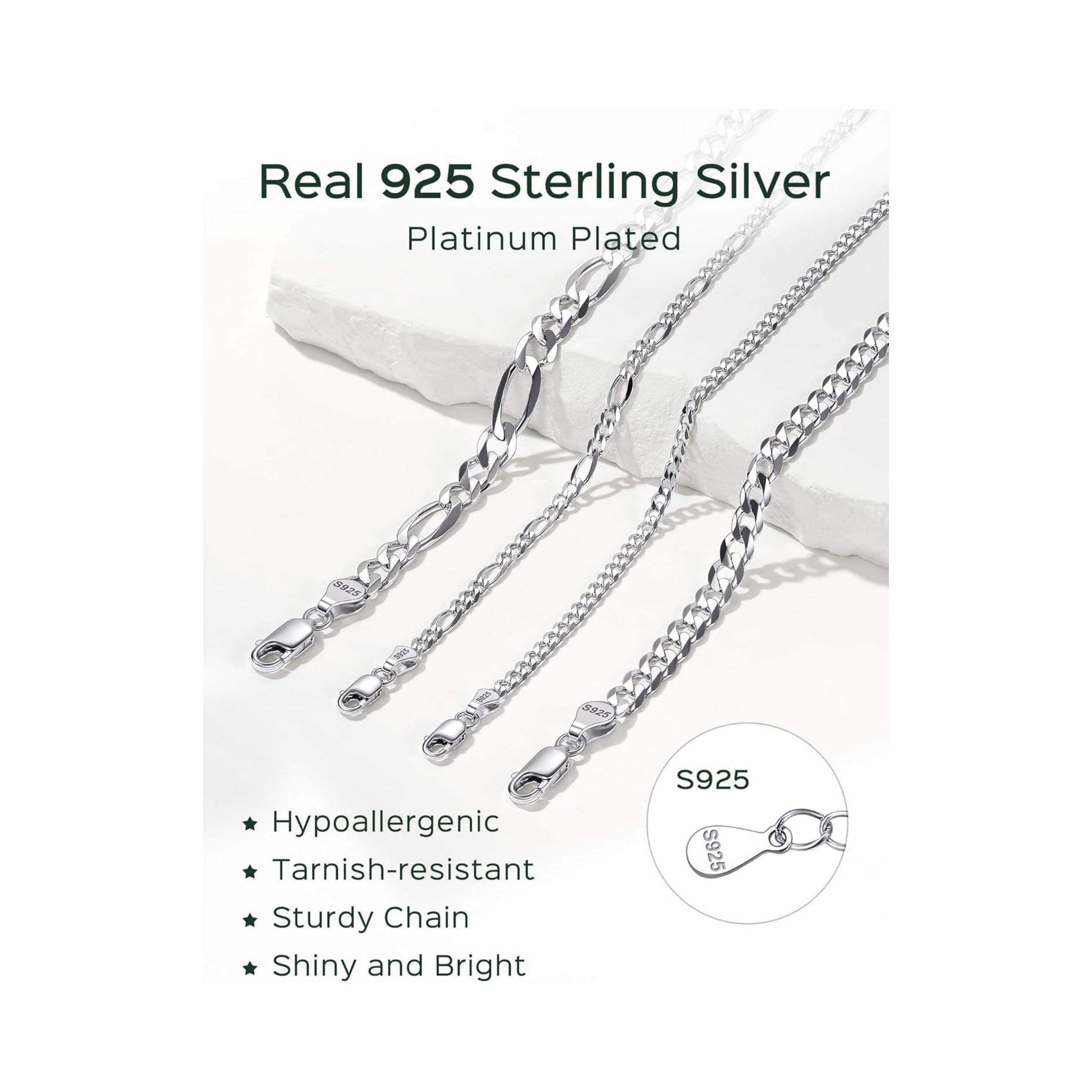 Sterling Silver Twist Rope Chain 1.6mm wide Anklets