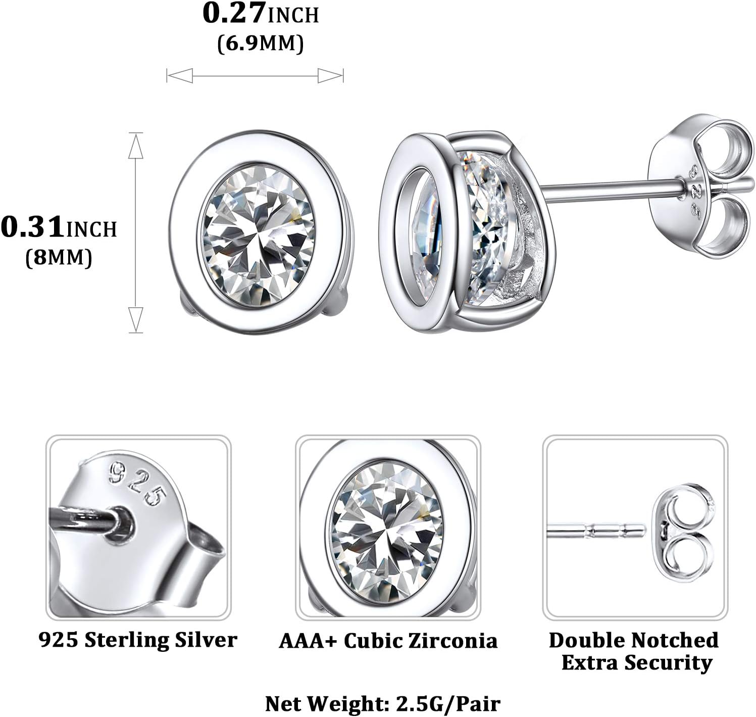 Dainty Initial & Cubic Zirconia Letter Stud Earrings