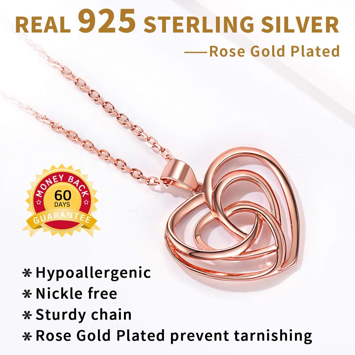 Love Heart Celtic Knot Pendant Necklace