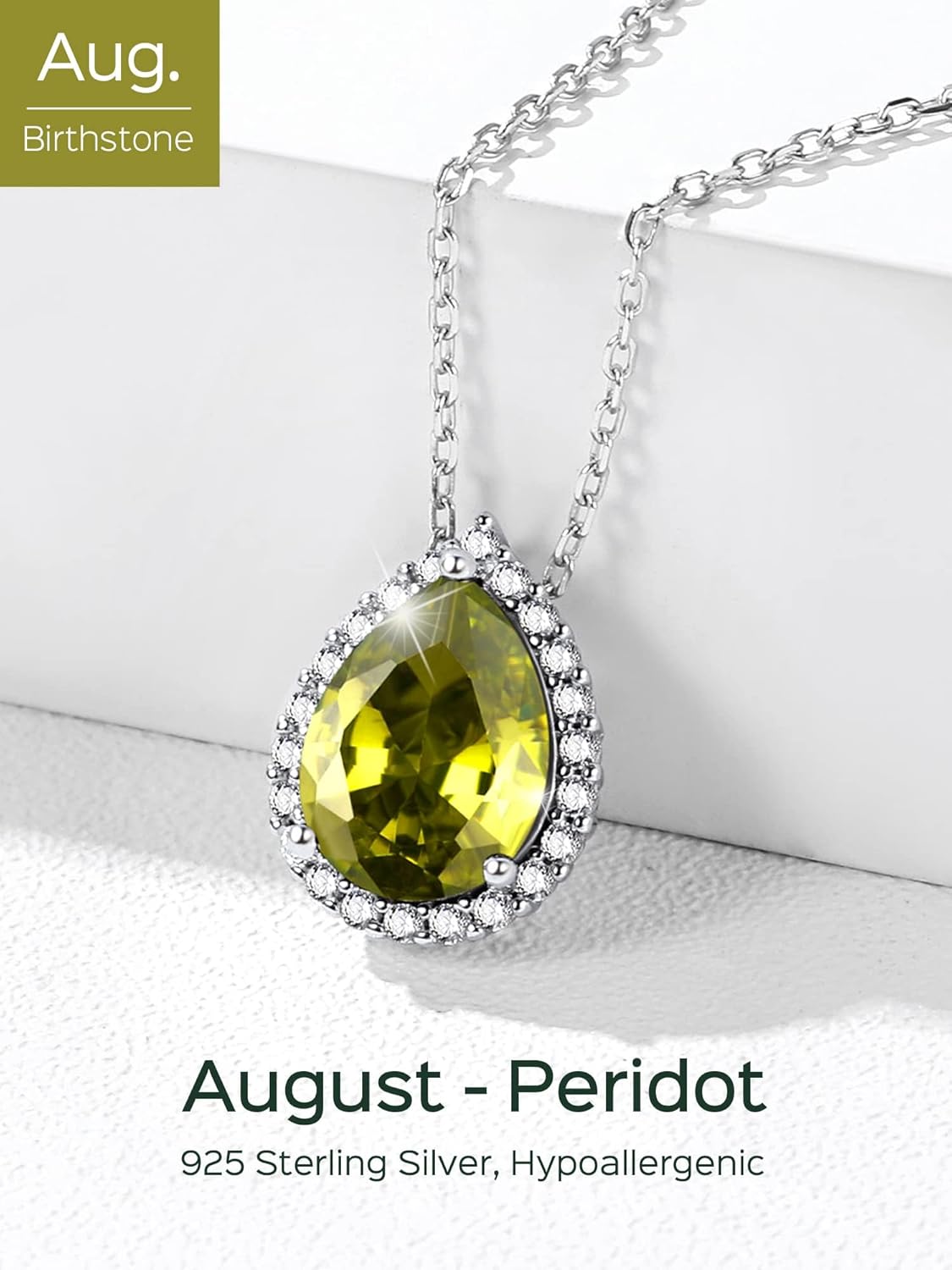 Pear Cut Teardrop Birthstone Diamond Necklace