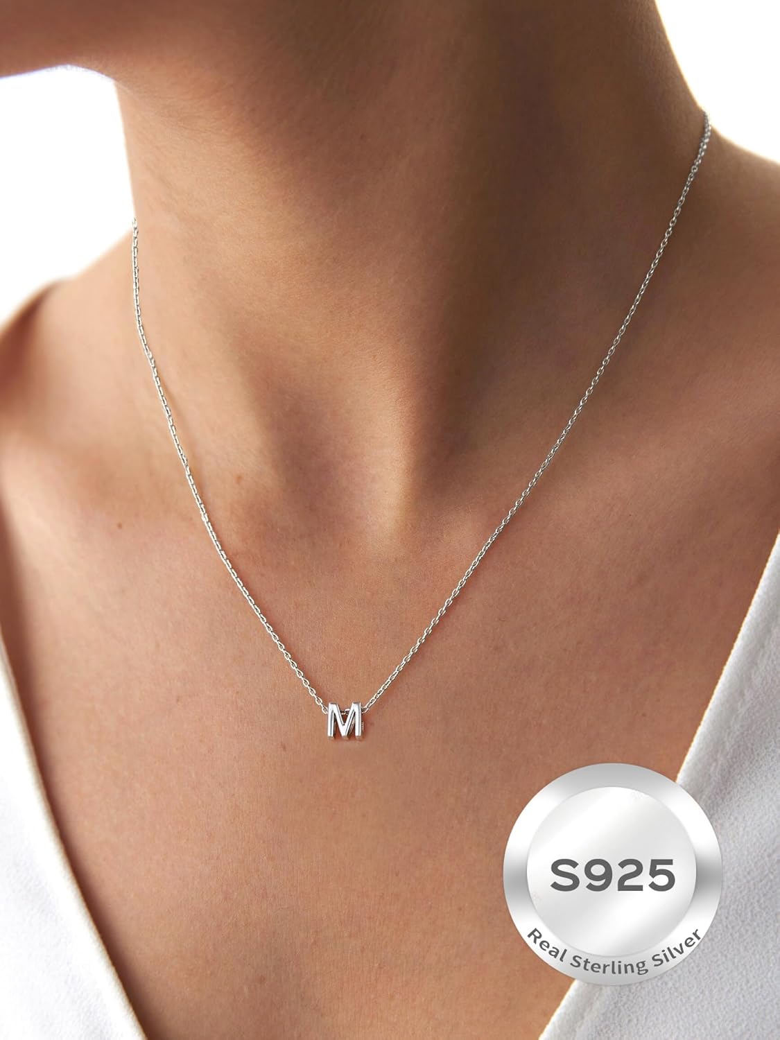 Initial Dainty Necklace for women, silver jewelry, A to Z  jewelry, gift idea