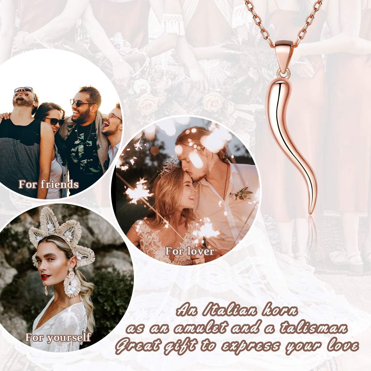 Lucky Italian Horn Necklace Pendant Necklace