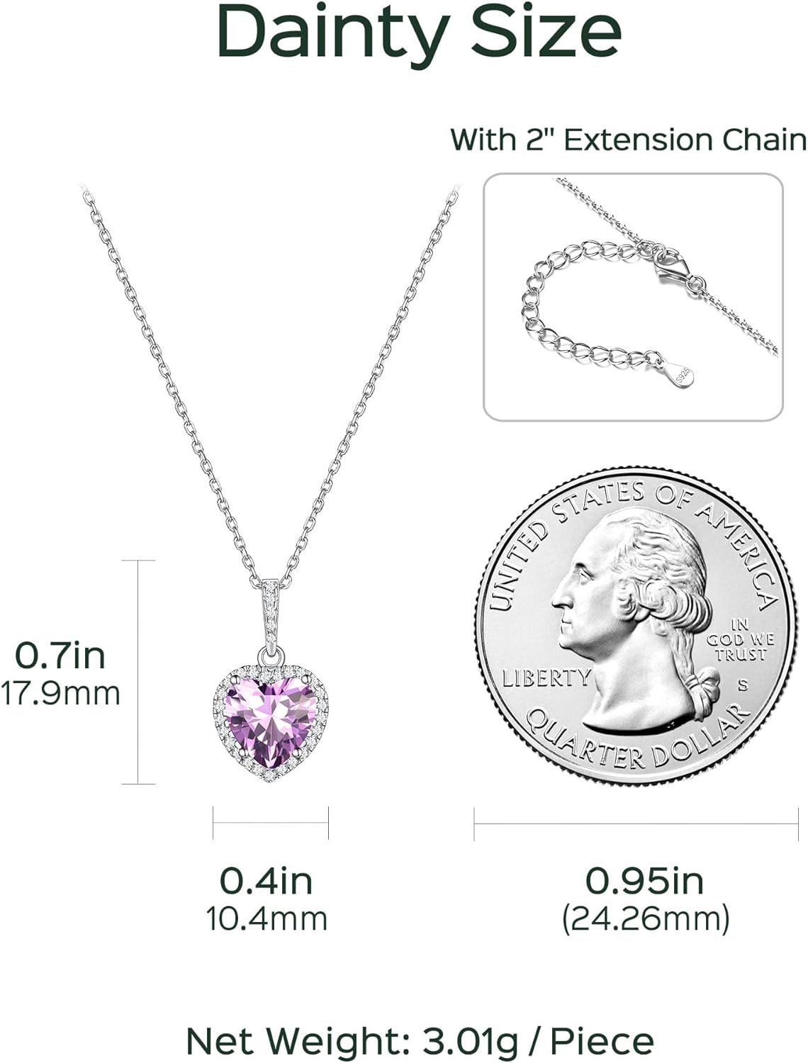 Heart Birthstone With Cubic Zirconia Necklace