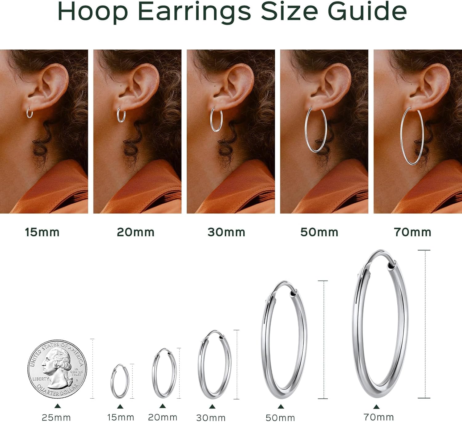 Gold Plated Small Circle Endless Huggie Hoop Earrings