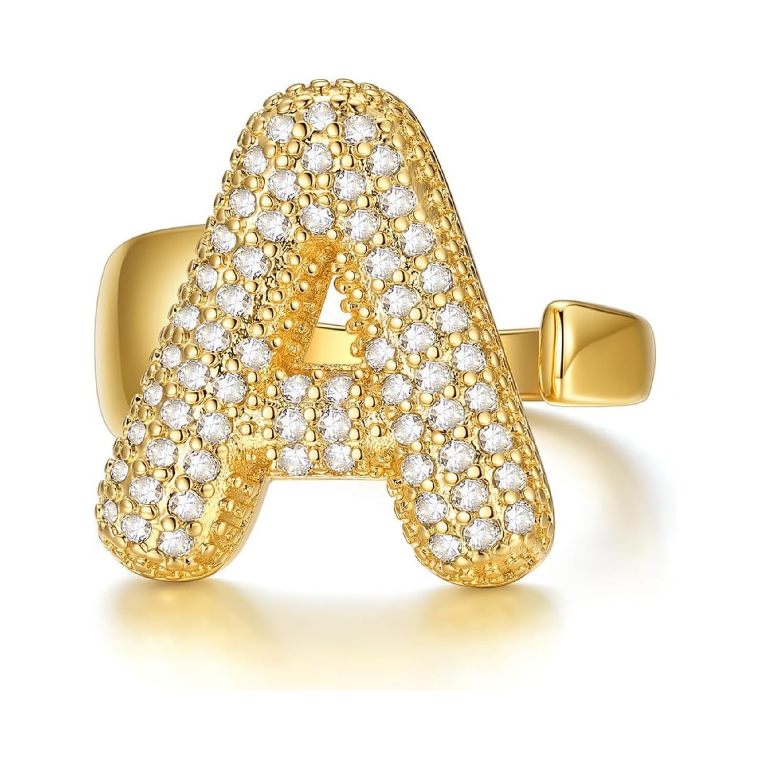 14k Chunky Gold Initial Statement Rings 