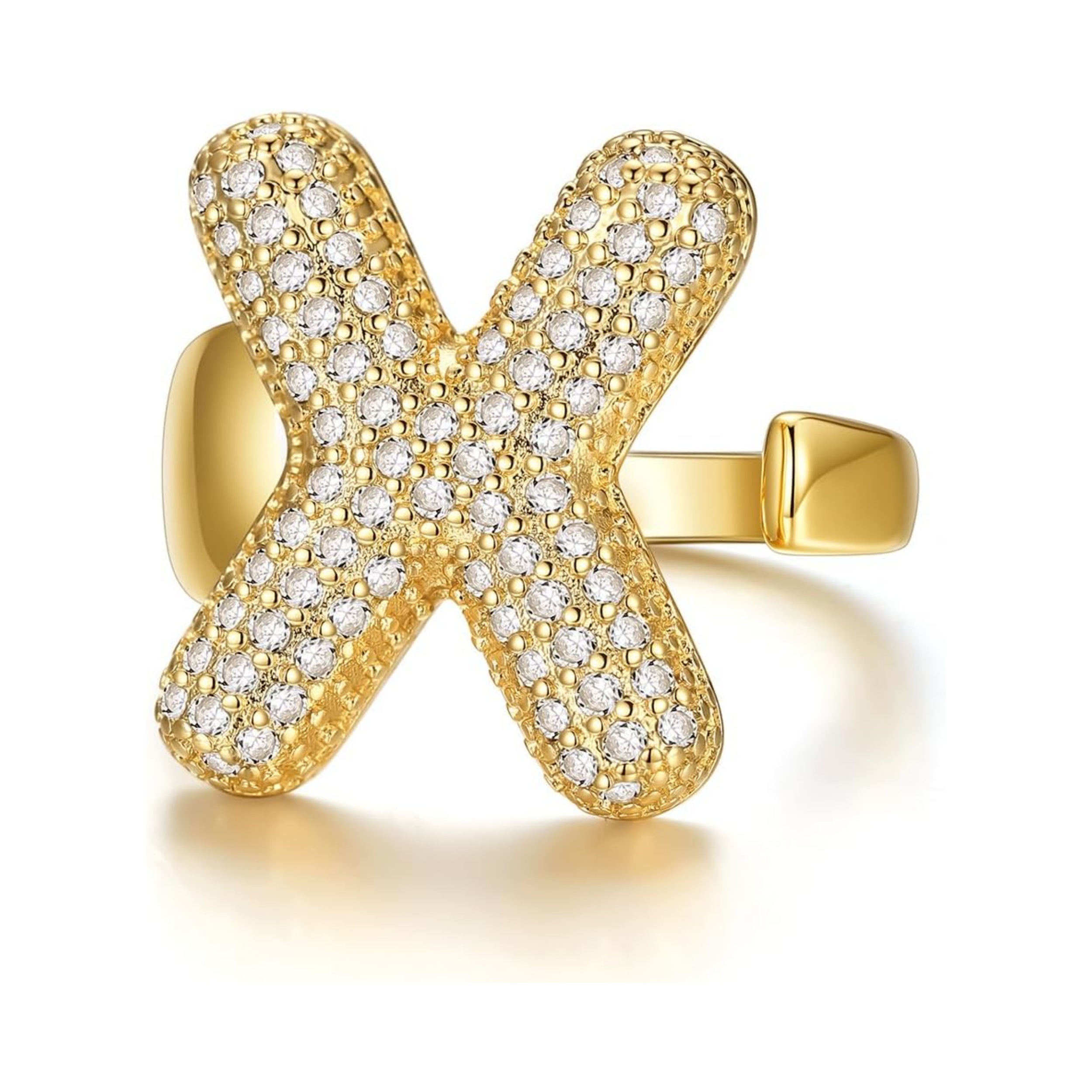 14k Chunky Gold Initial Statement Rings 