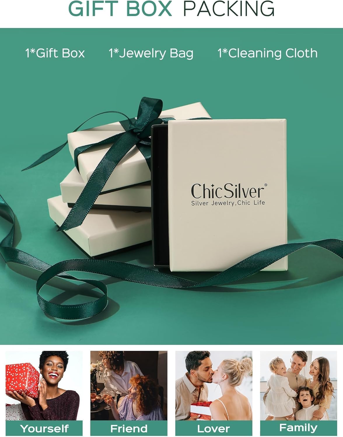 Moon Dainty Pendant Necklace, ChicSilver Jewelry gift Package, memorial gift