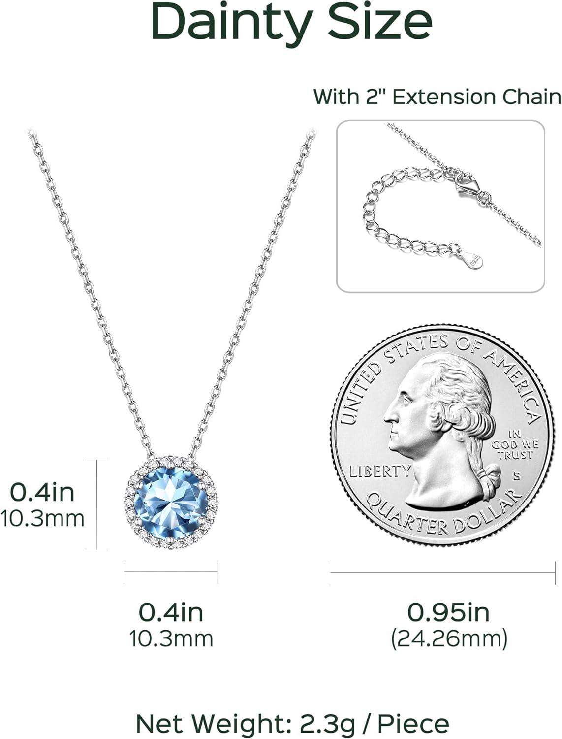 Round Cut Birthstone with Cubic Zirconia Necklace