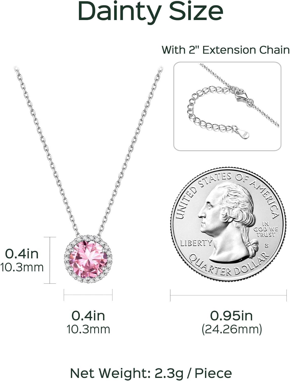 Round Cut Birthstone with Cubic Zirconia Necklace