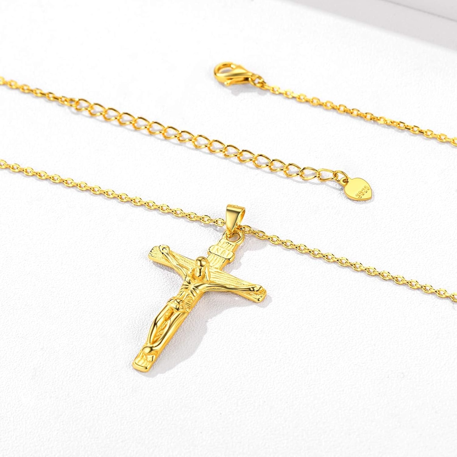 Catholic Jesus Christ on INRI Jesus Cross Pendant Necklace