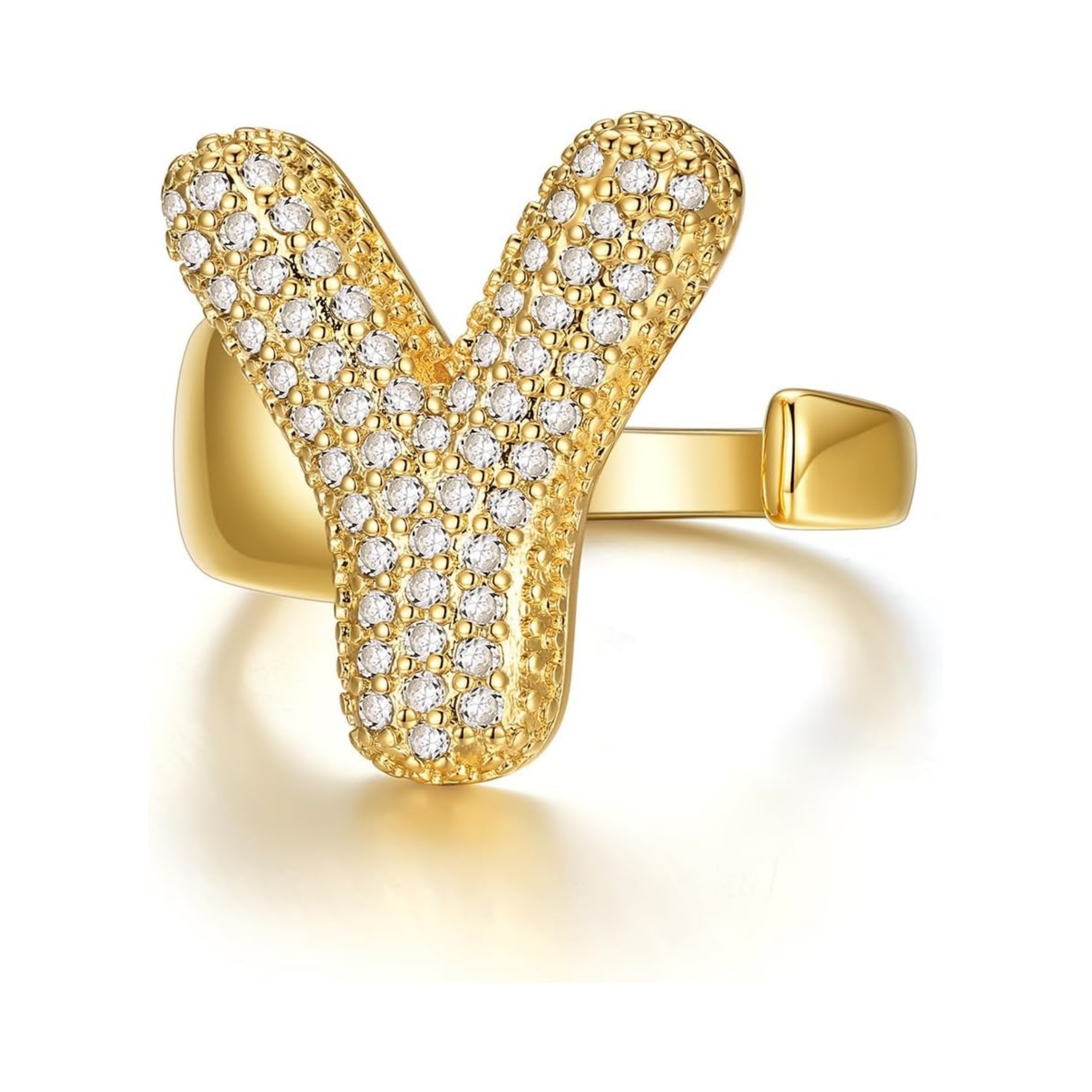 14k Chunky Gold Initial Statement Rings 