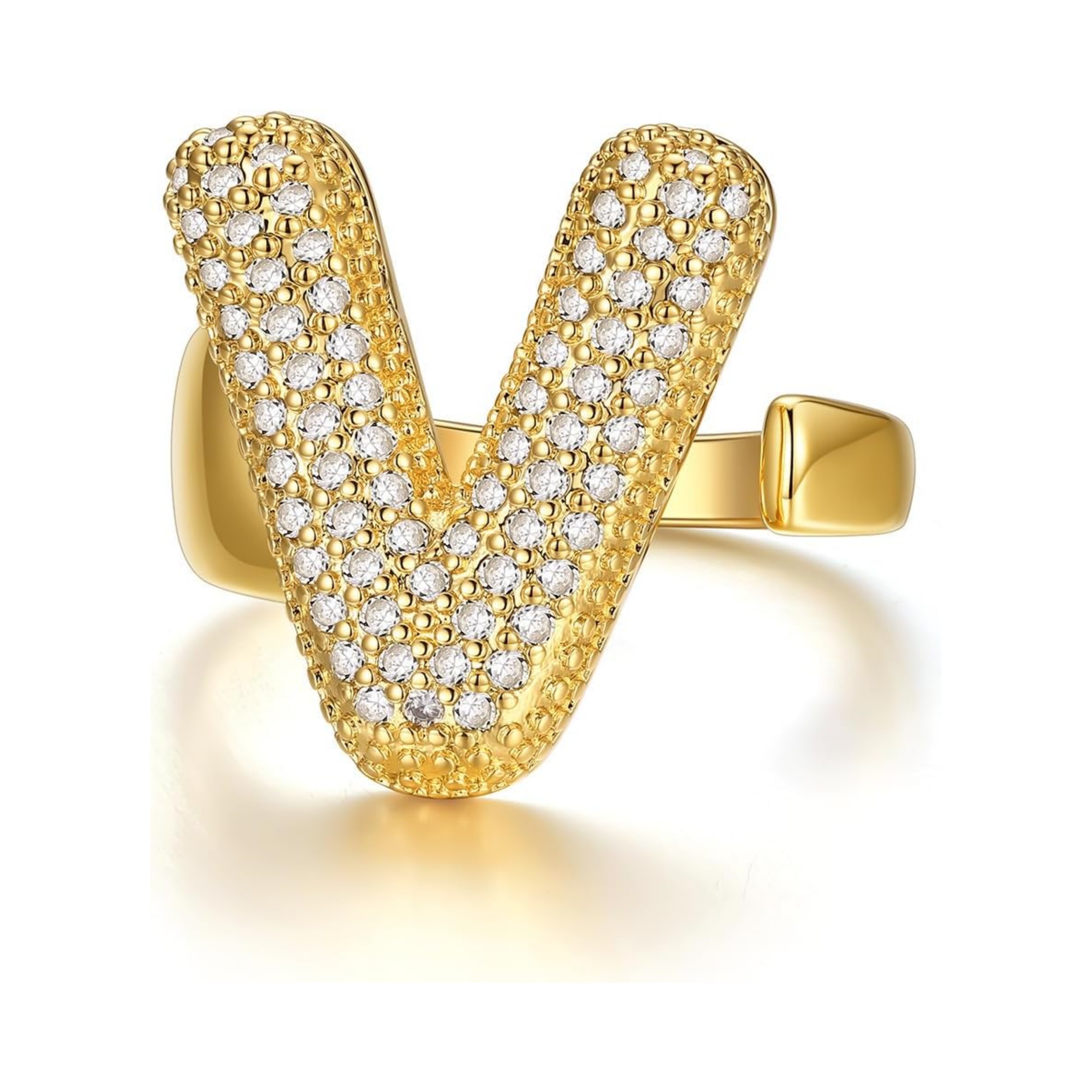 14k Chunky Gold Initial Statement Rings 