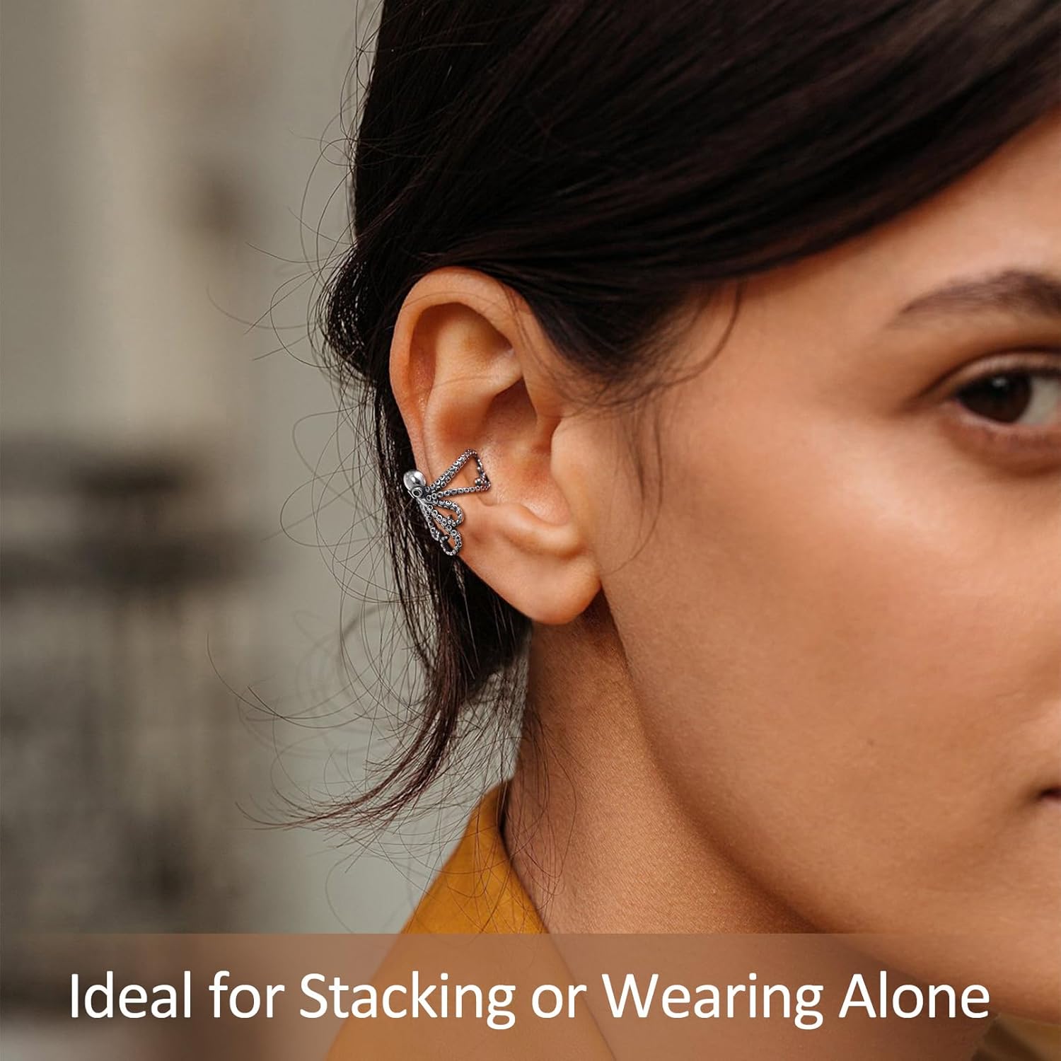 Octopus Retro Sea Monster Animal Cartilage Ear Cuff Earrings for Women