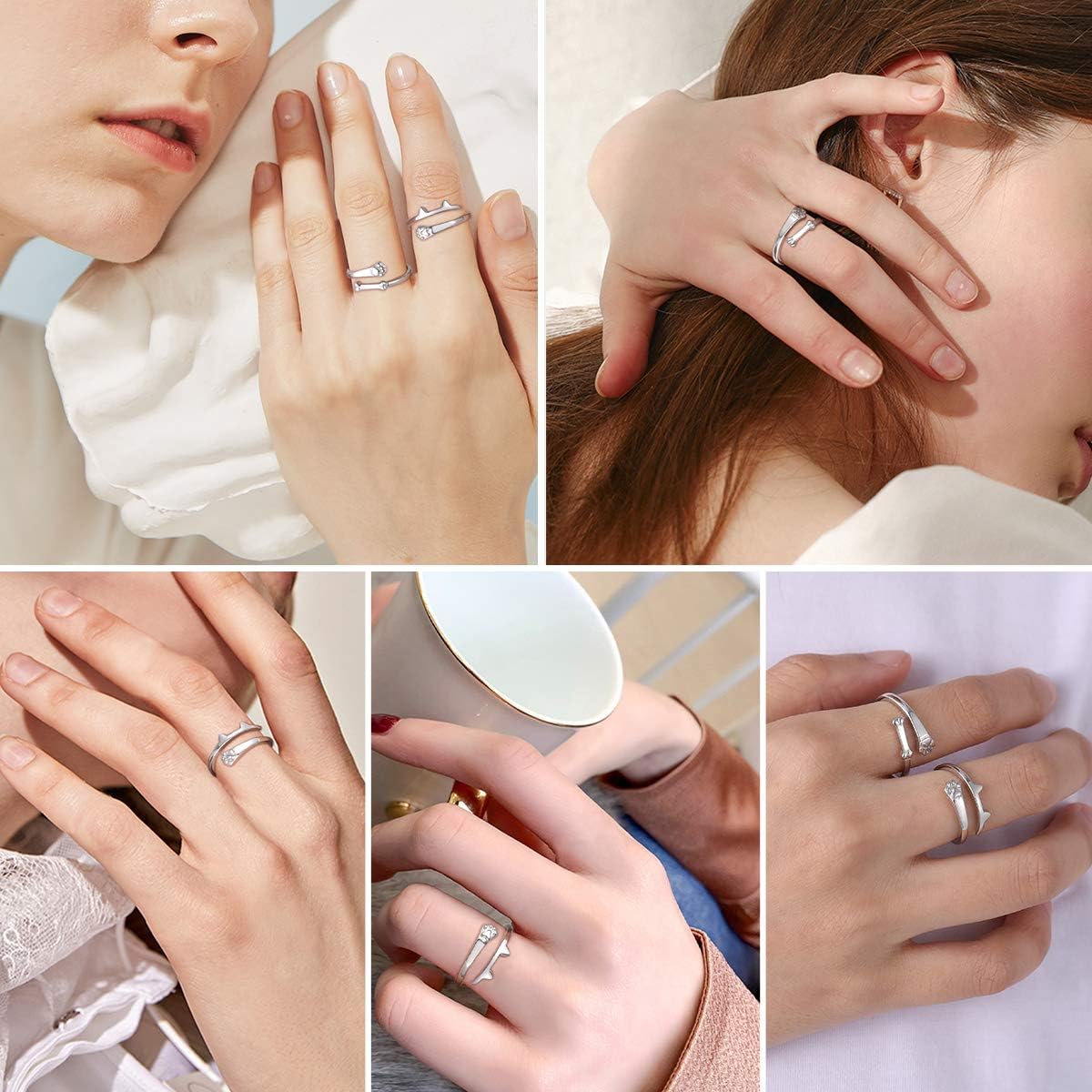 Cat Paw High Polish Adjustable Ring for Women