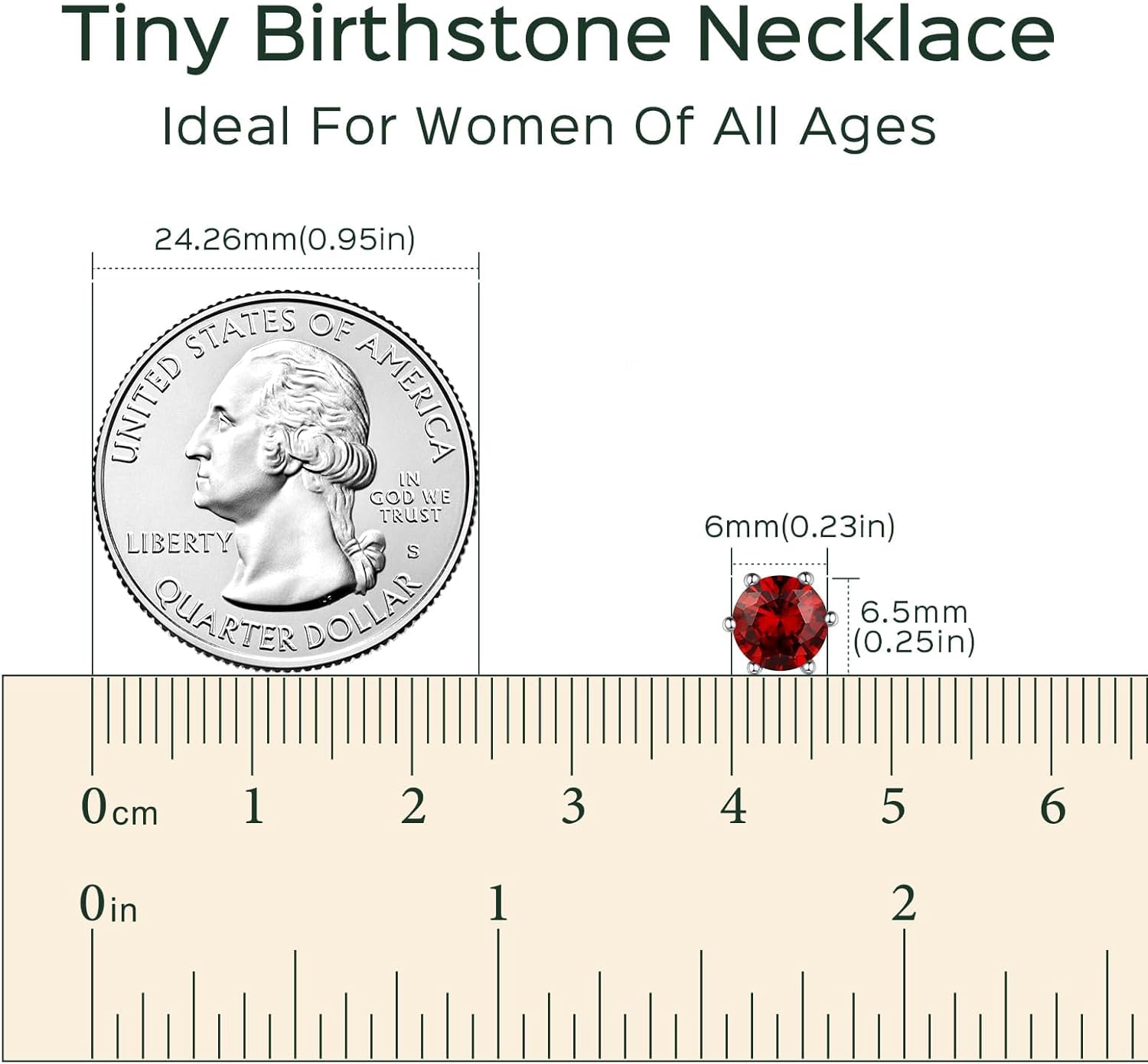 12 Months Sparkling Round Cut Created Birthstone Necklace for women,  jan birthstone, Garnet Necklace, Capricorn Birthstone, Aquarius Birthstone, sterling silver jewelry, gift idea