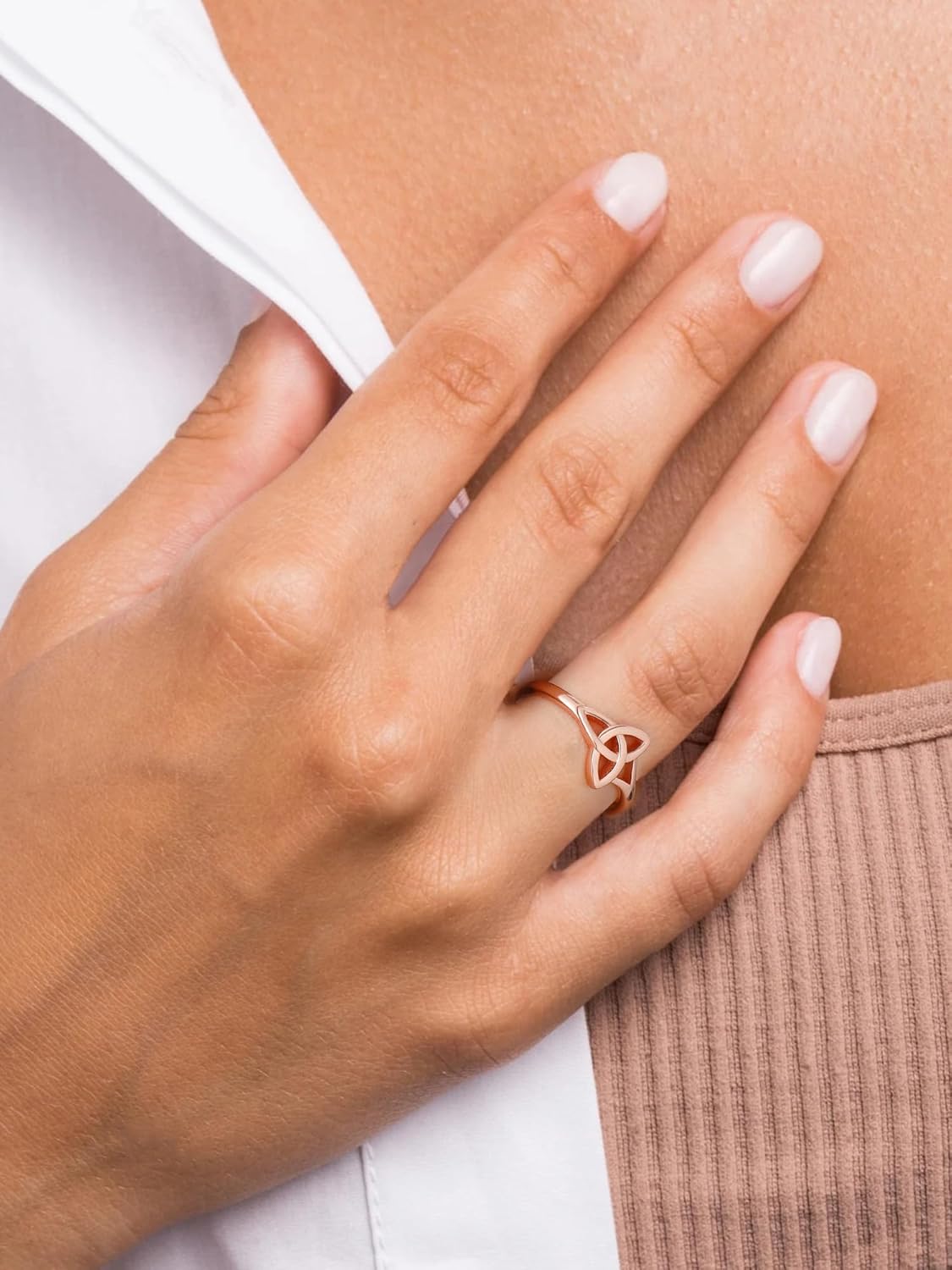 Triquetra Celtic Knot Promise Ring for Women