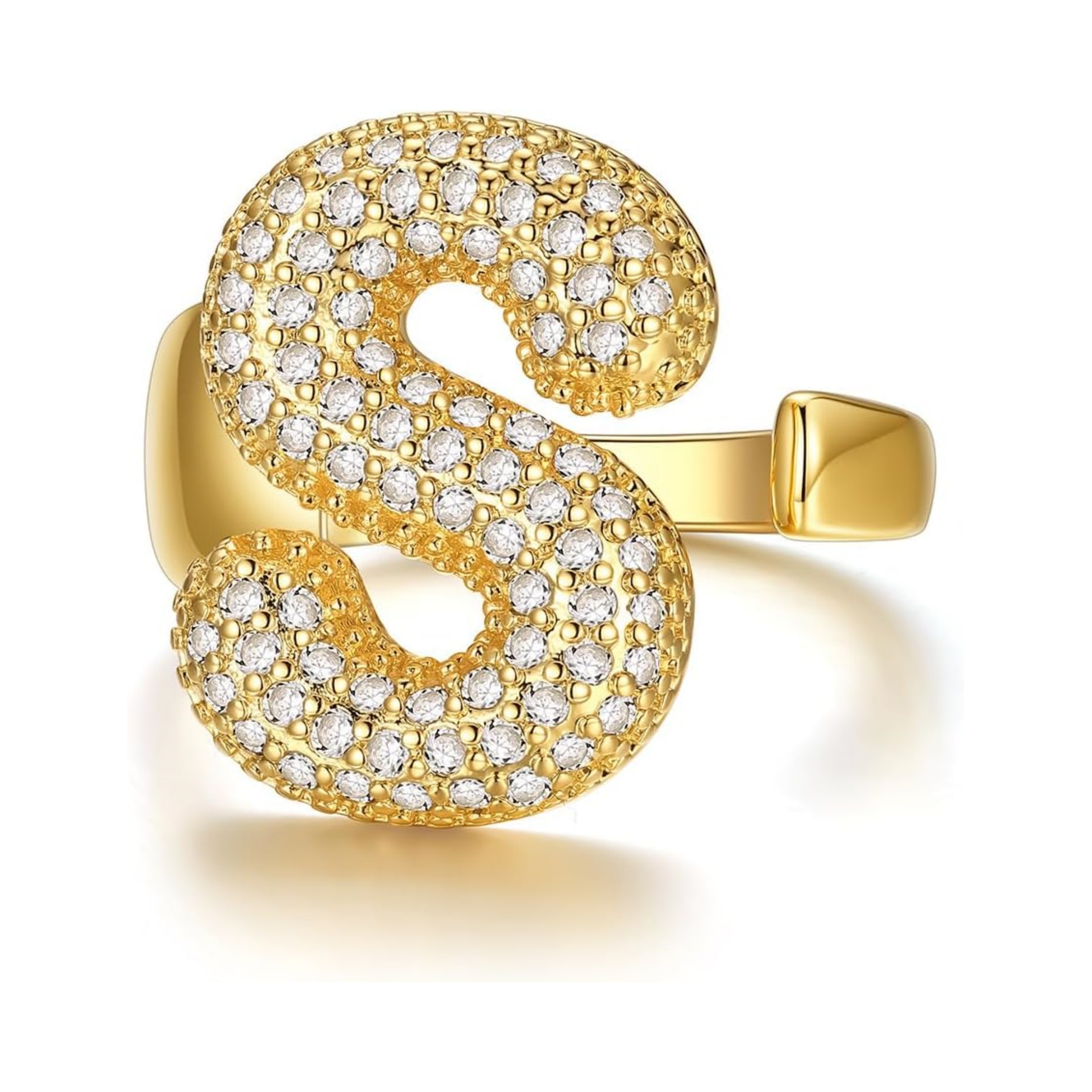14k Chunky Gold Initial Statement Rings 