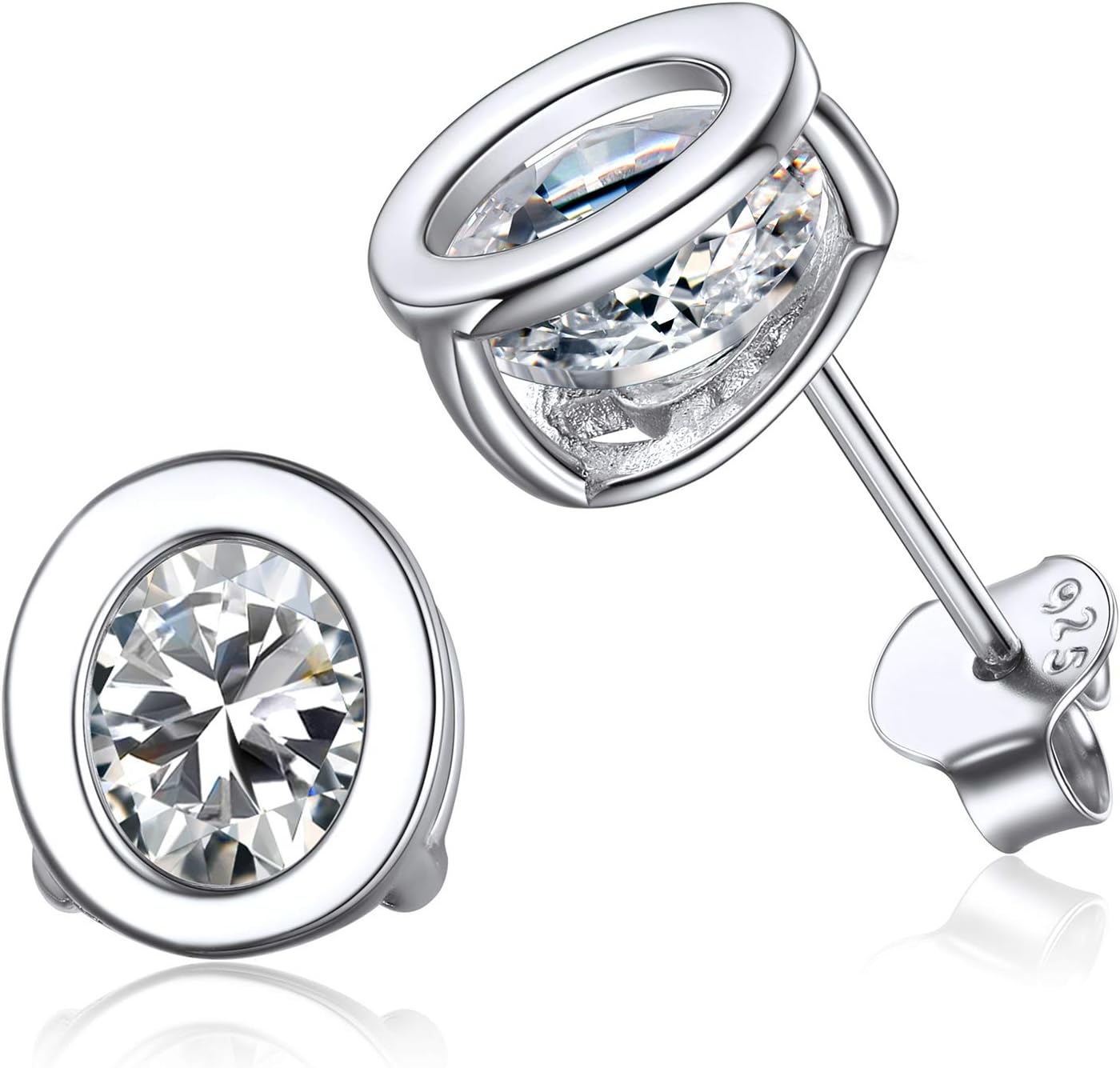 Dainty Initial & Cubic Zirconia Letter Stud Earrings